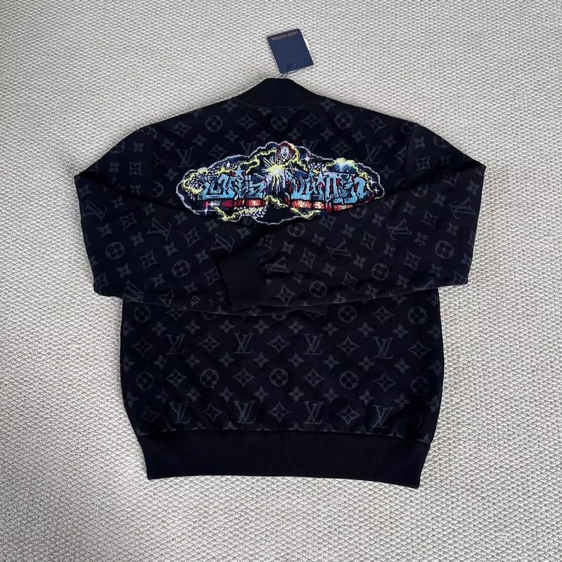 Louis Vuitton Louis Vuitton Black full print print knit zipper jacket Size US S / EU 44-46 / 1 - 3 Thumbnail