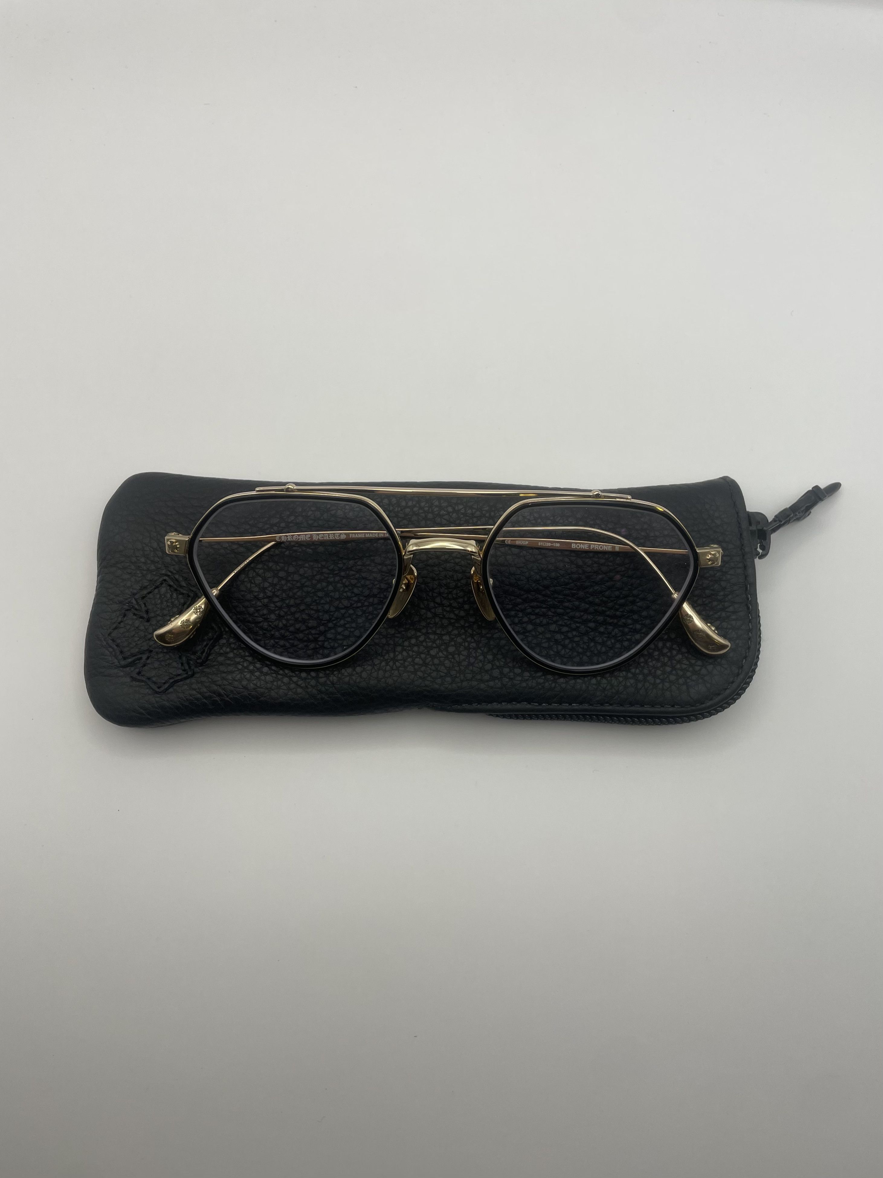 『CHROME BONE PRONE I』 Chrome Hearts BONE PRONE V Metal Frame Silver Sunglasses 59