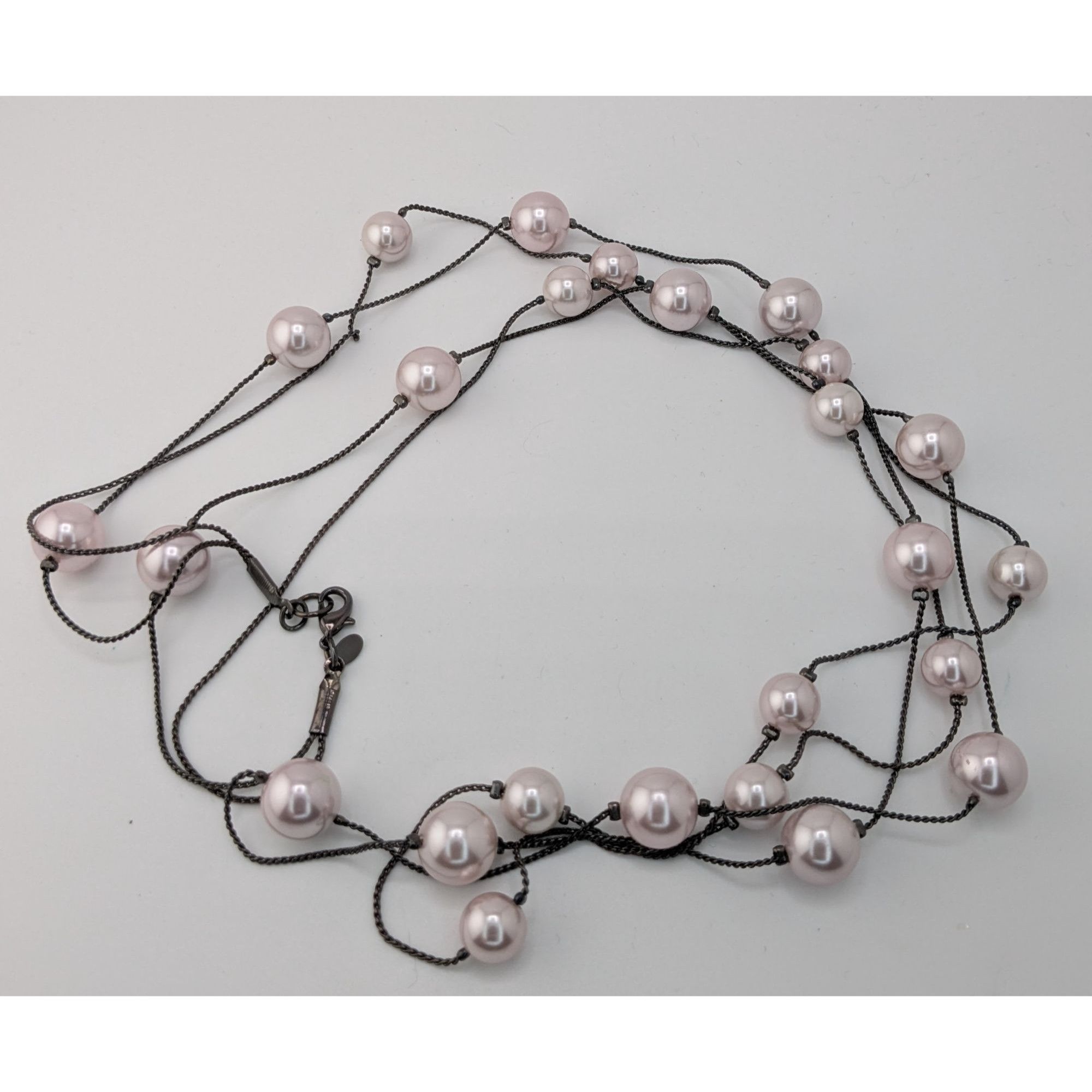 Other Vintage Roman Lavender Faux Pearl Layered Station Necklace Size ONE SIZE - 6 Thumbnail