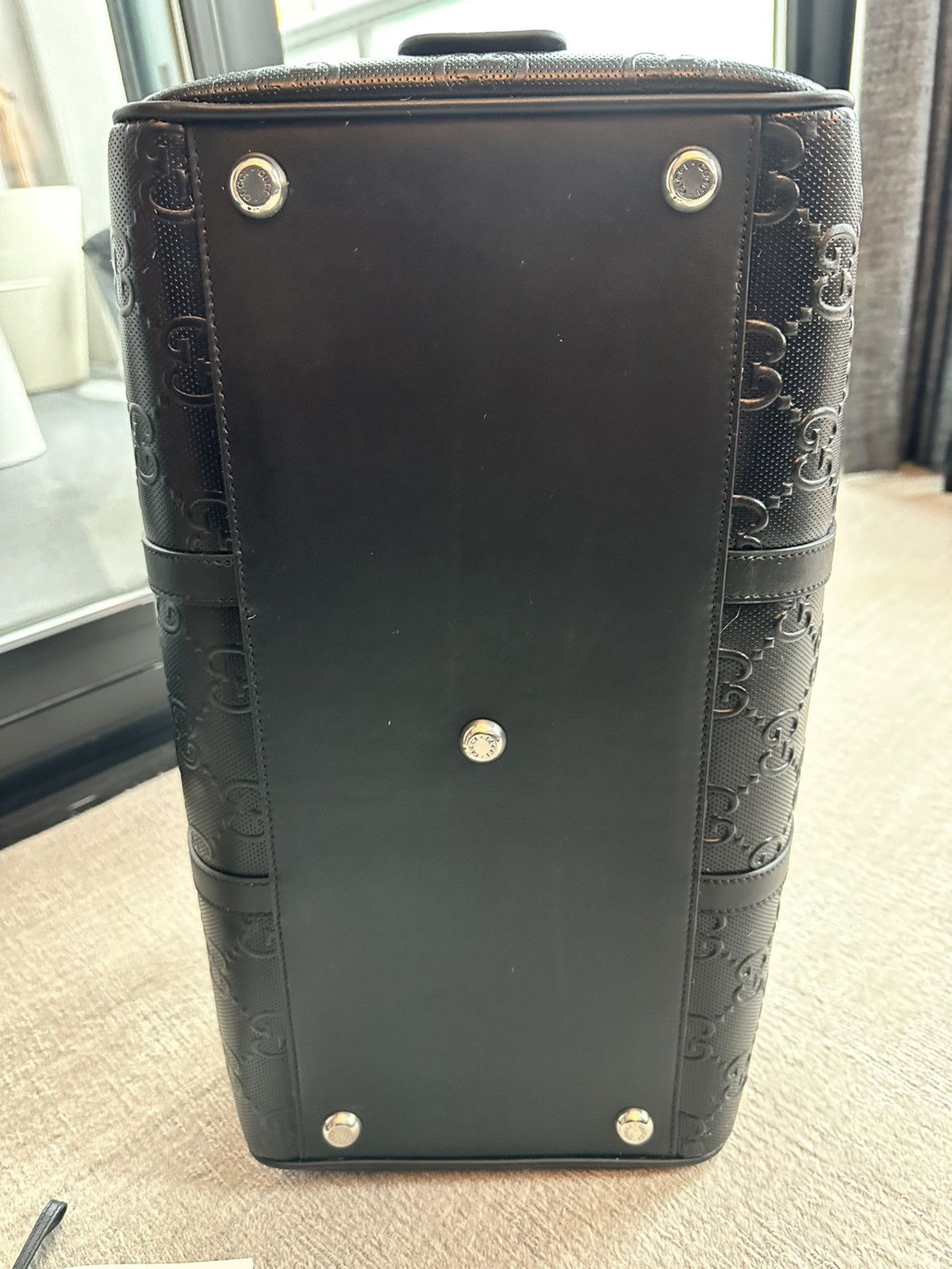 Gucci Black Leather GG Embossed Duffle Size ONE SIZE - 5 Thumbnail