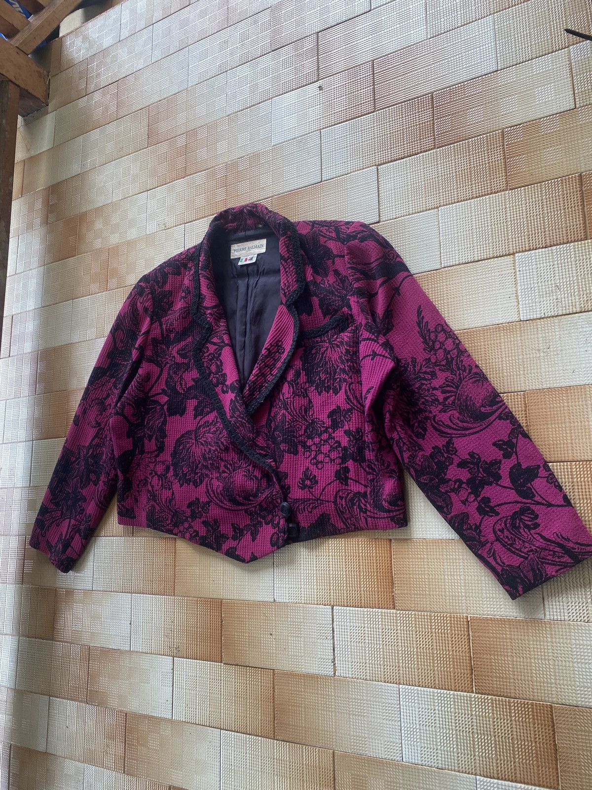Balmain × Pierre Balmain Vintage pierre balmain cropped jacket Size XL / US 12-14 / IT 48-50 - 16 Thumbnail