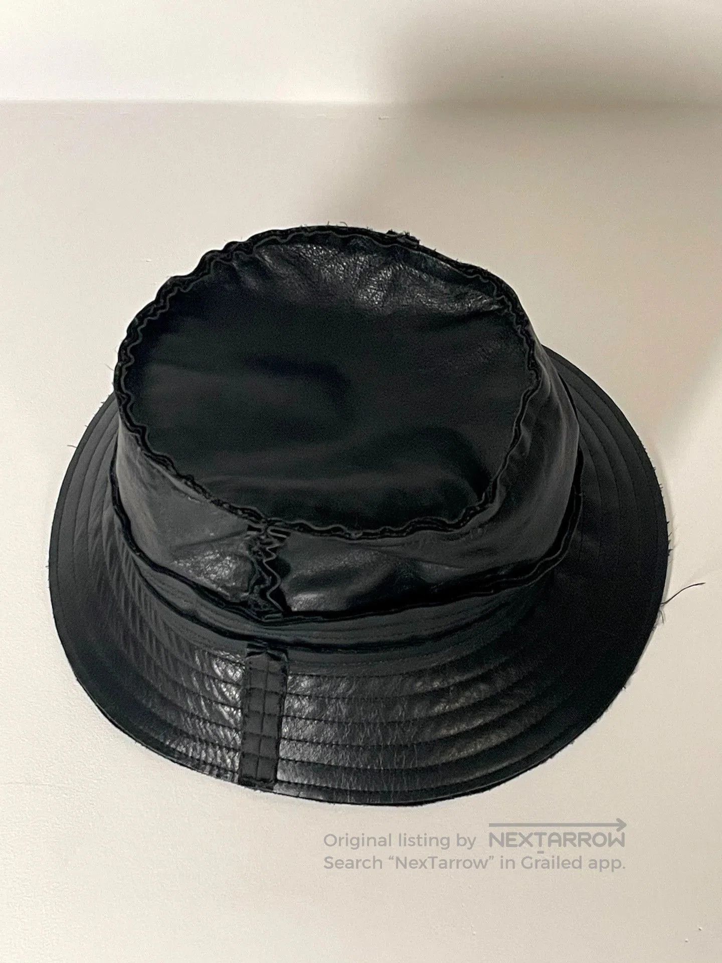 Comme des Garcons Black Bucket Hat with Textured Design. Size ONE SIZE - 1 Thumbnail