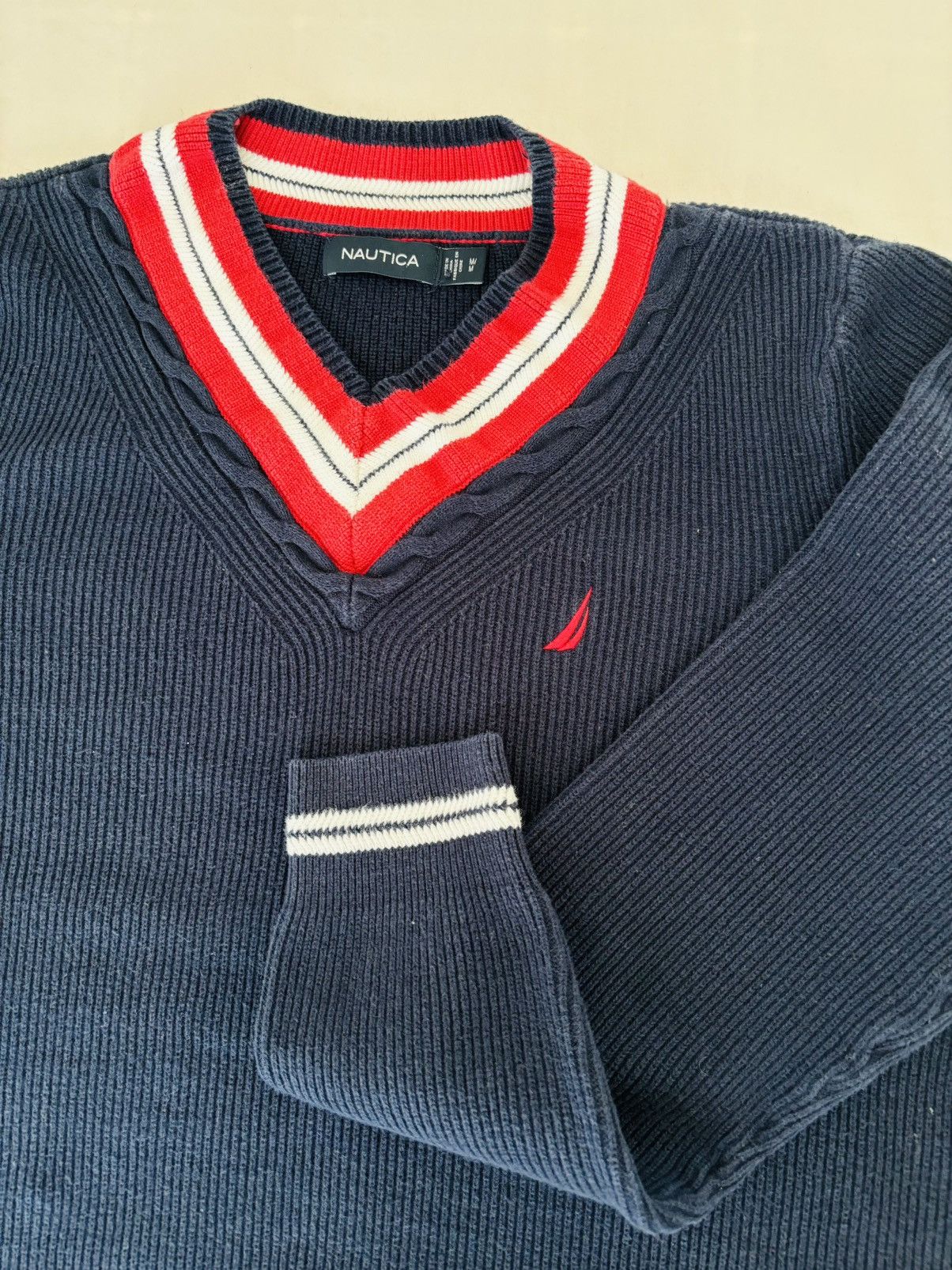 Nautica Nautica : V-Neck Cricket Sweater (M) Size US M / EU 48-50 / 2 - 3 Thumbnail