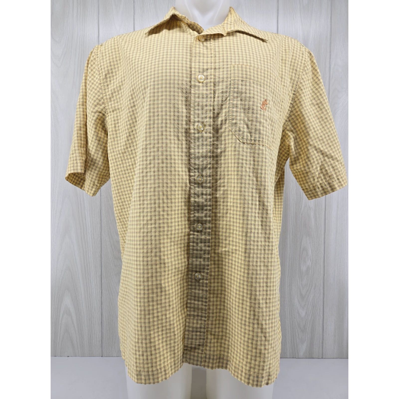 Disney Walt Disney World Mickey Mouse Embroidered Men’s Large Yellow Shirt Checker Shirt Button-Up Men's L Yellow Embroidered Disney World Shirt Size US L / EU 52-54 / 3 - 3 Thumbnail