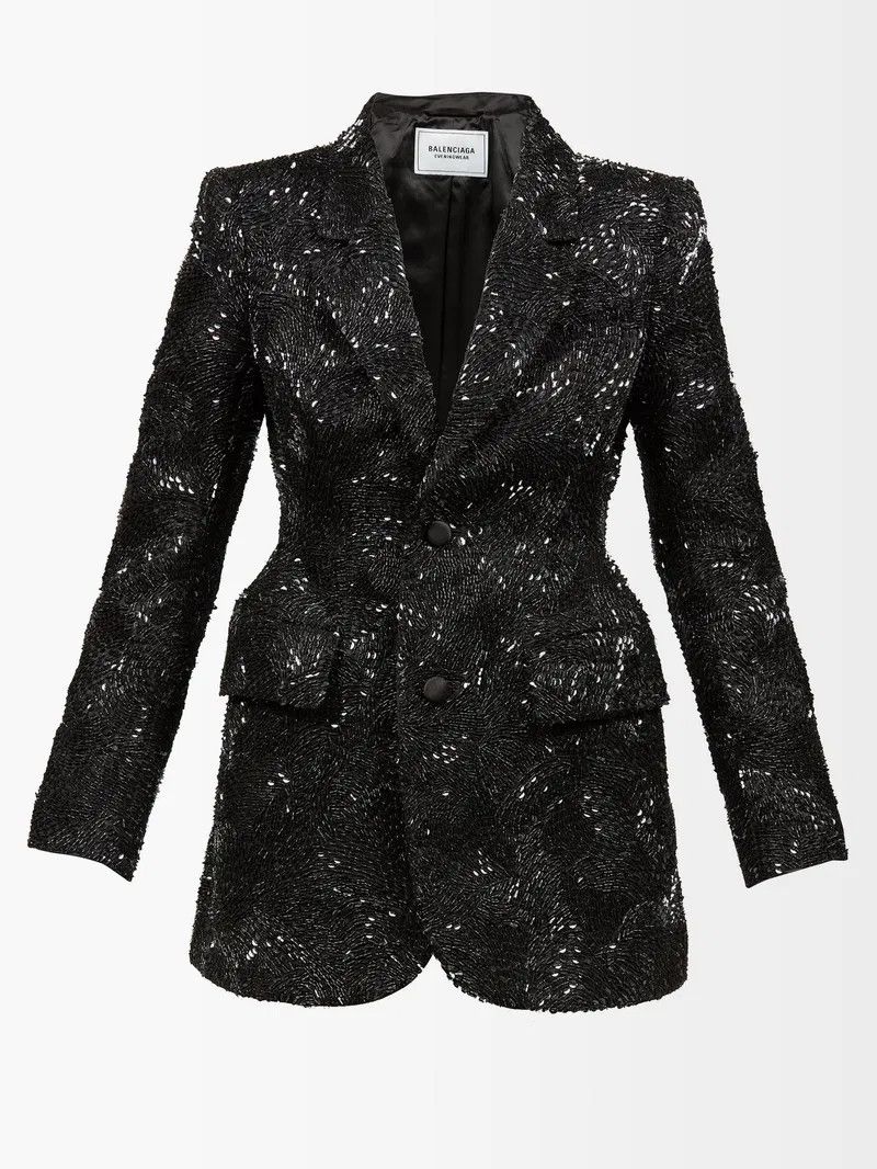 Balenciaga o1mt1gz0325 Hourglass Jacket in Black Size XS / US 0-2 / IT 36-38 - 1 Thumbnail