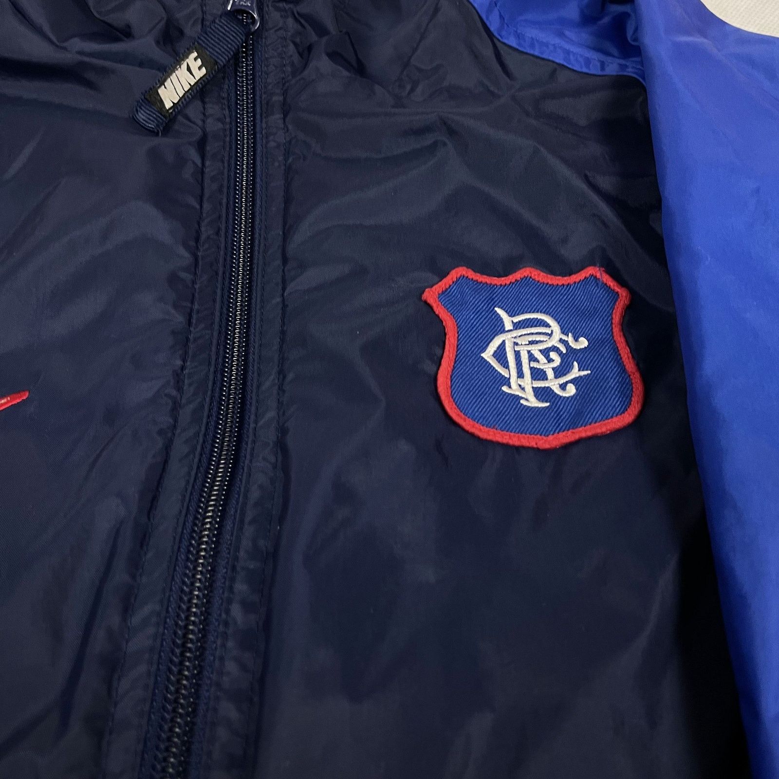 Nike × Vintage Vintage Nike Men's Navy Blue Rangers F.C. Training Jacket Size US S / EU 44-46 / 1 - 2 Thumbnail