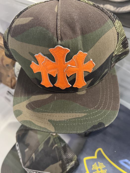 Chrome Hearts Chrome hearts orange cross camo hat | Grailed