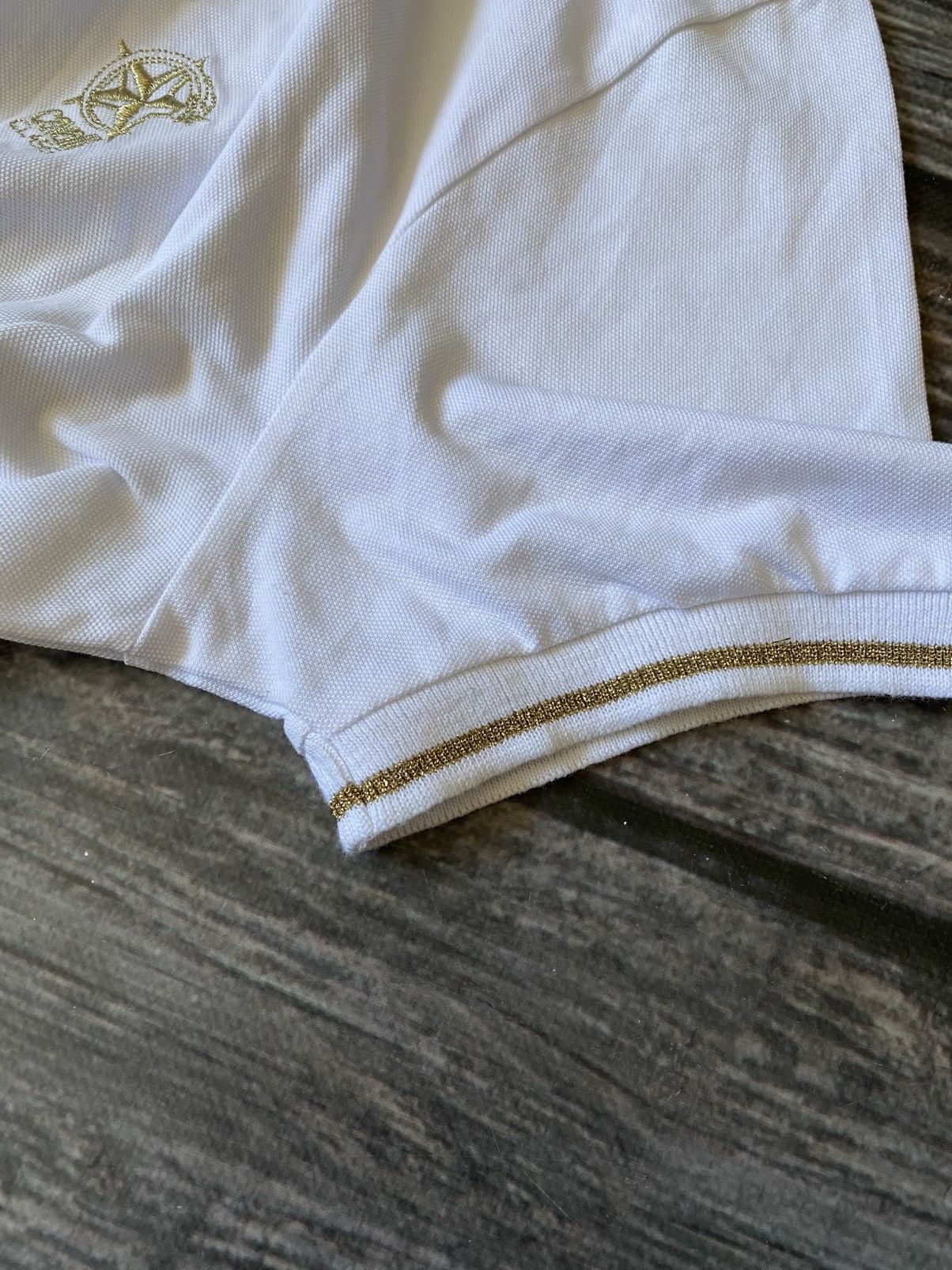 Cavalli Class Roberto Cavalli Golden Luxury Polo Embroidered Logos Size US XL / EU 56 / 4 - 5 Thumbnail
