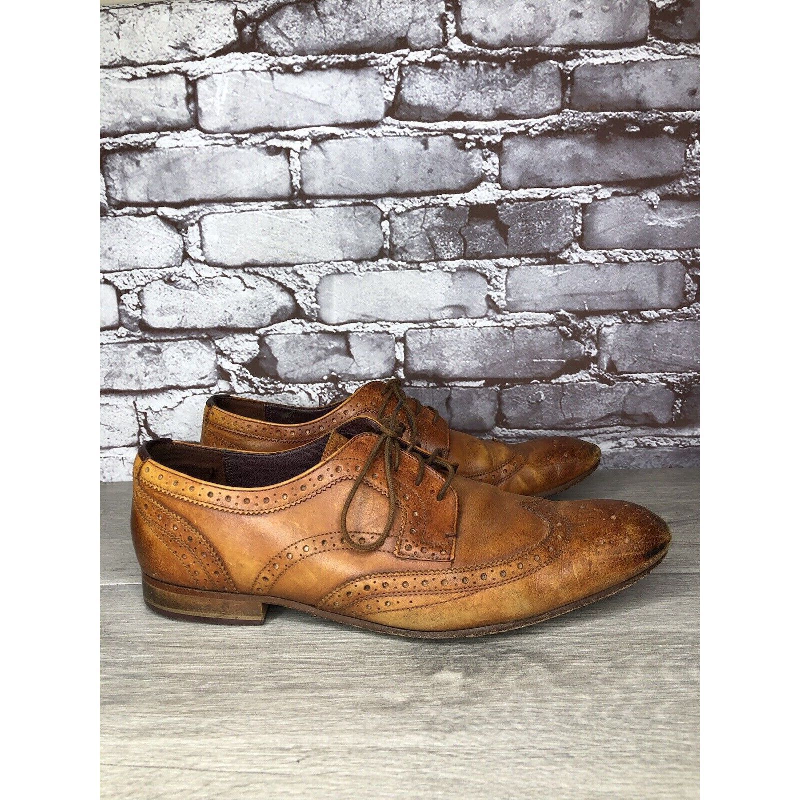 Ted Baker Ted Baker London Gryene Chili Brown Leather Derby Wingtip Ox Size US 12 / EU 45 - 23 Thumbnail