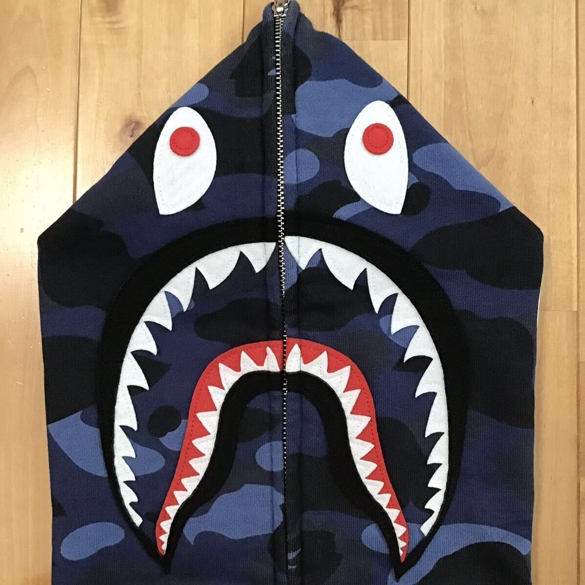 Bape BAPE Shark full zip hoodie blue camo a bathing ape Size US M / EU 48-50 / 2 - 4 Thumbnail