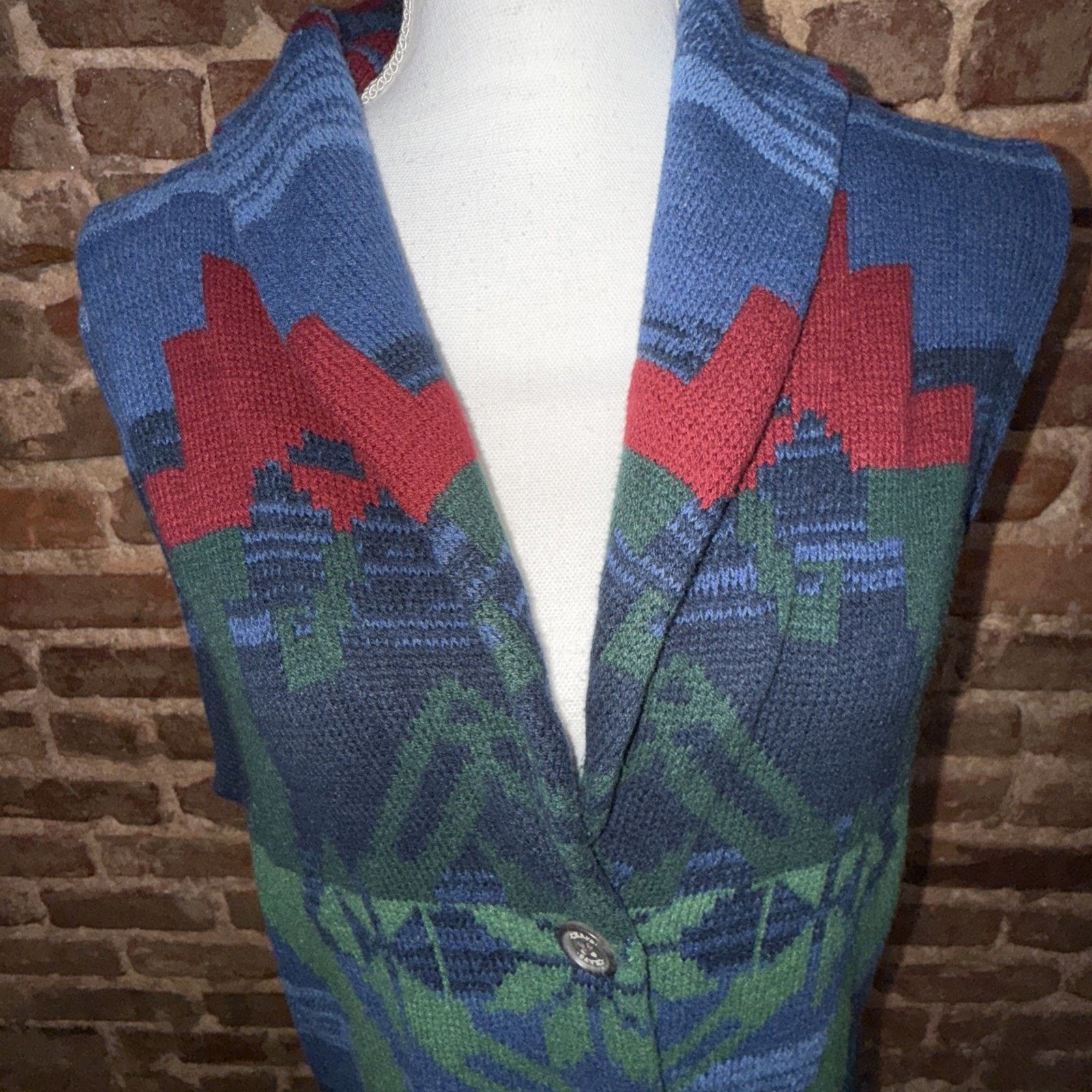 Chaps Chaps Tight Knit Cardigan Sweater Vest Women L Southwestern Size L / US 10 / IT 46 - 6 Thumbnail