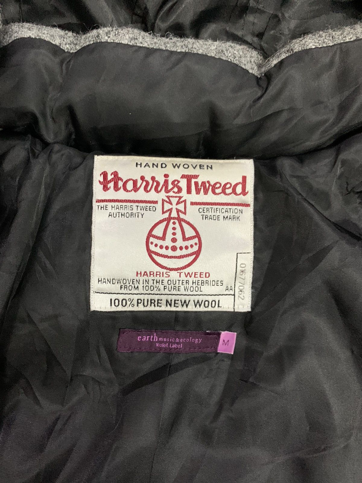Designer × Harris Tweed × Japanese Brand Rare Harris Tweed X Earth Music & Ecology Fur Wool Jacket Size M / US 6-8 / IT 42-44 - 7 Thumbnail