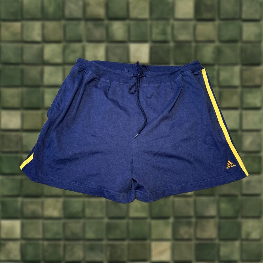 Adidas VINTAGE Adidas Shorts 90s Running Cotton Short Thigh Large Pockets Blue Gym L Mens Size US 33 - 1 Thumbnail