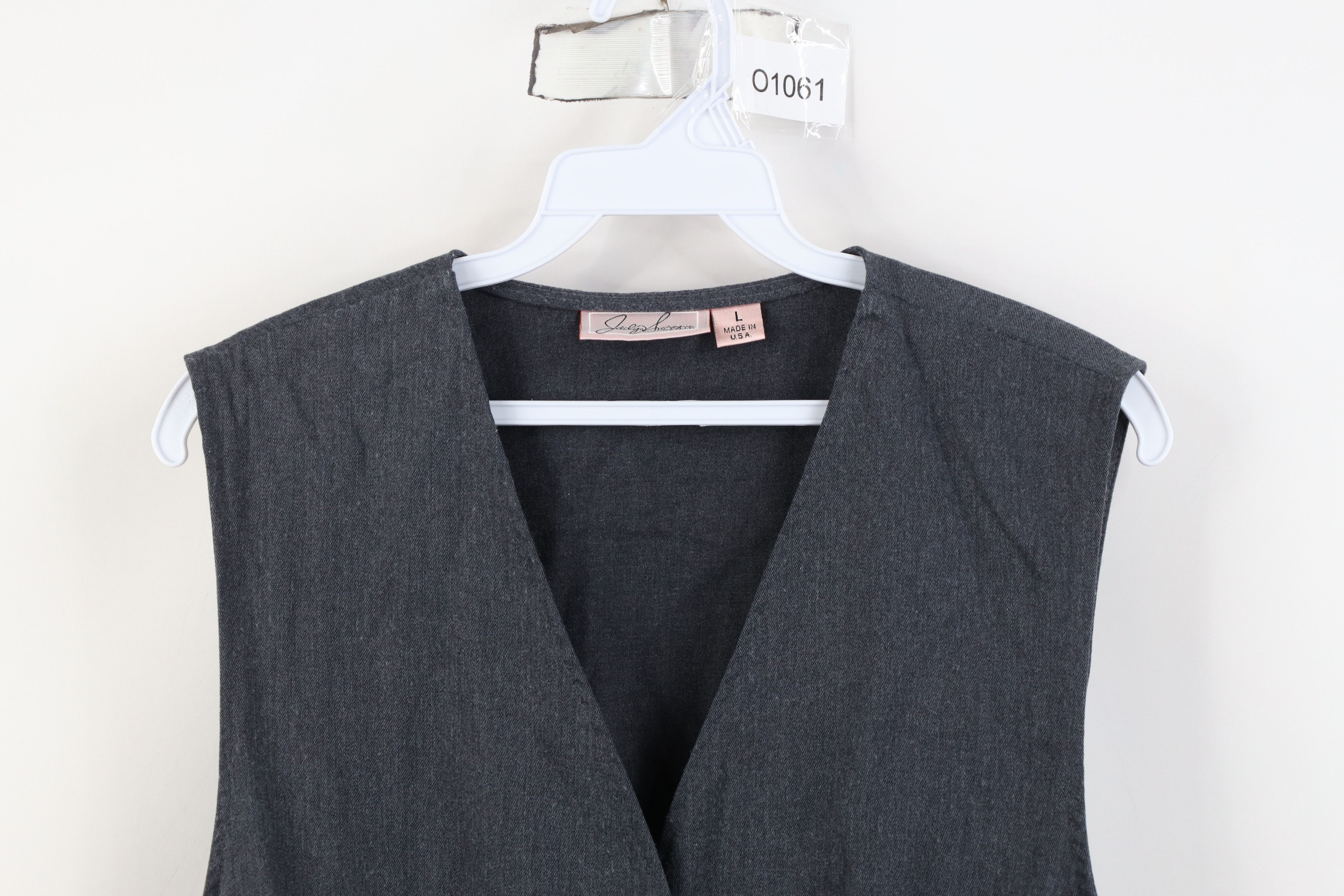 Vintage Vintage 90s Streetwear Gabardine Buckle Back Vest Jacket USA Size L / US 10 / IT 46 - 2 Thumbnail