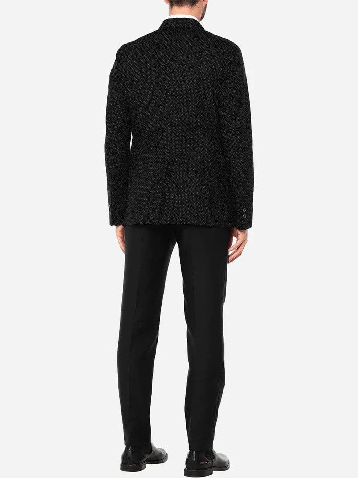 Dolce & Gabbana o1y0125 Polka Dots Double-Breasted Blazer in Black Size US M / EU 48-50 / 2 - 3 Thumbnail