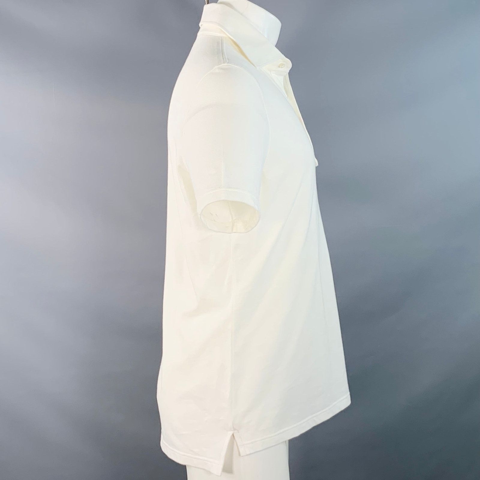 Isaia ISAIA Size M Off White Cotton Short Sleeve Polo Size US M / EU 48-50 / 2 - 3 Thumbnail