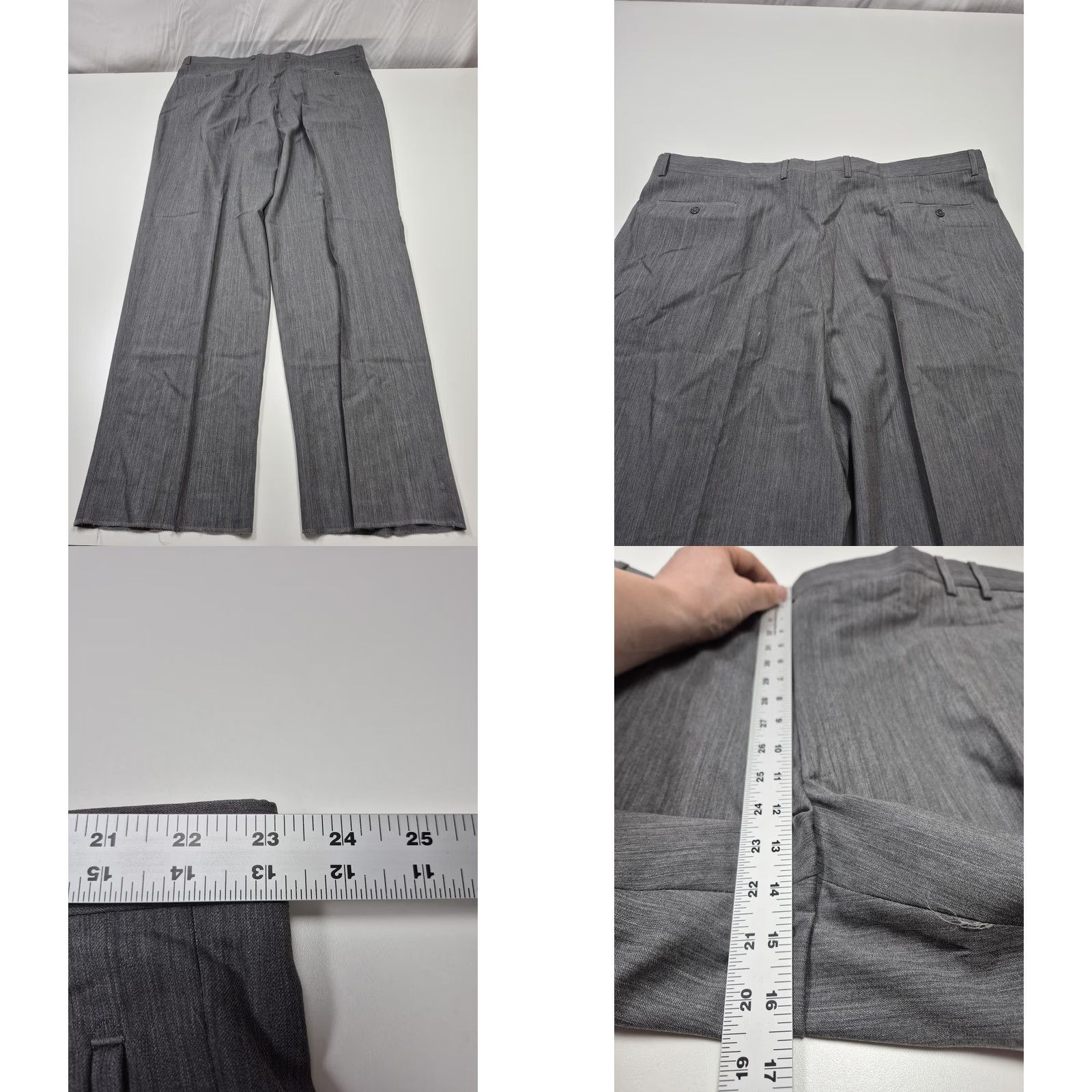 Vintage VTG Zanieri Dress Pants Mens 40x36 Gray Wool Pleated Straight Super 100s Italy Size US 30 / EU 46 - 8 Thumbnail