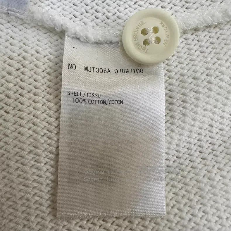 Thom Browne Thom Browne White Four Stripe Knit Cardigan Size US L / EU 52-54 / 3 - 7 Thumbnail