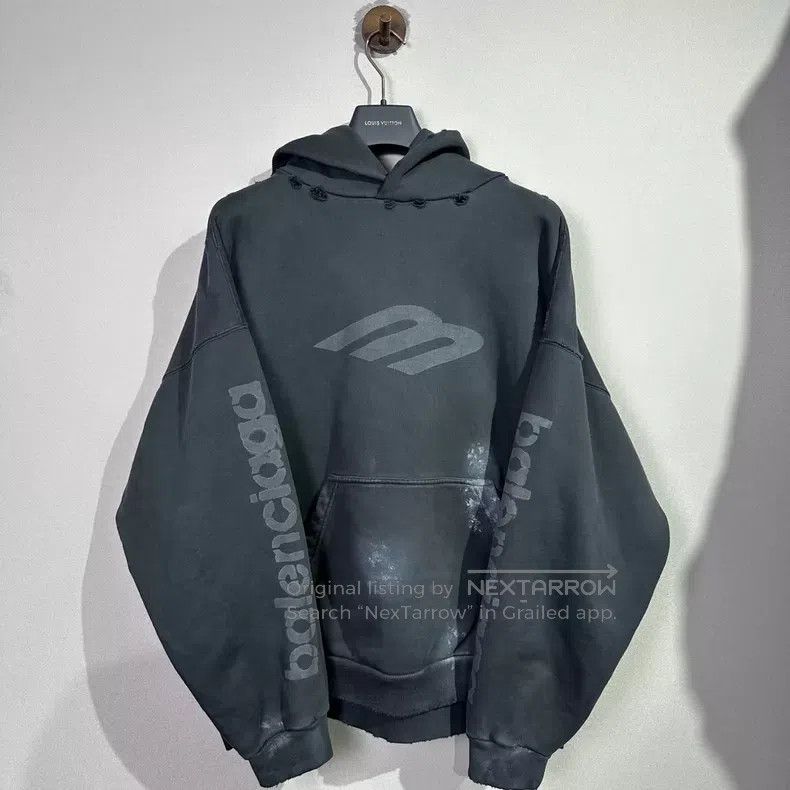 Balenciaga Balenciaga 3B Splashed Aged Hoodie Size US M / EU 48-50 / 2 - 1 Thumbnail