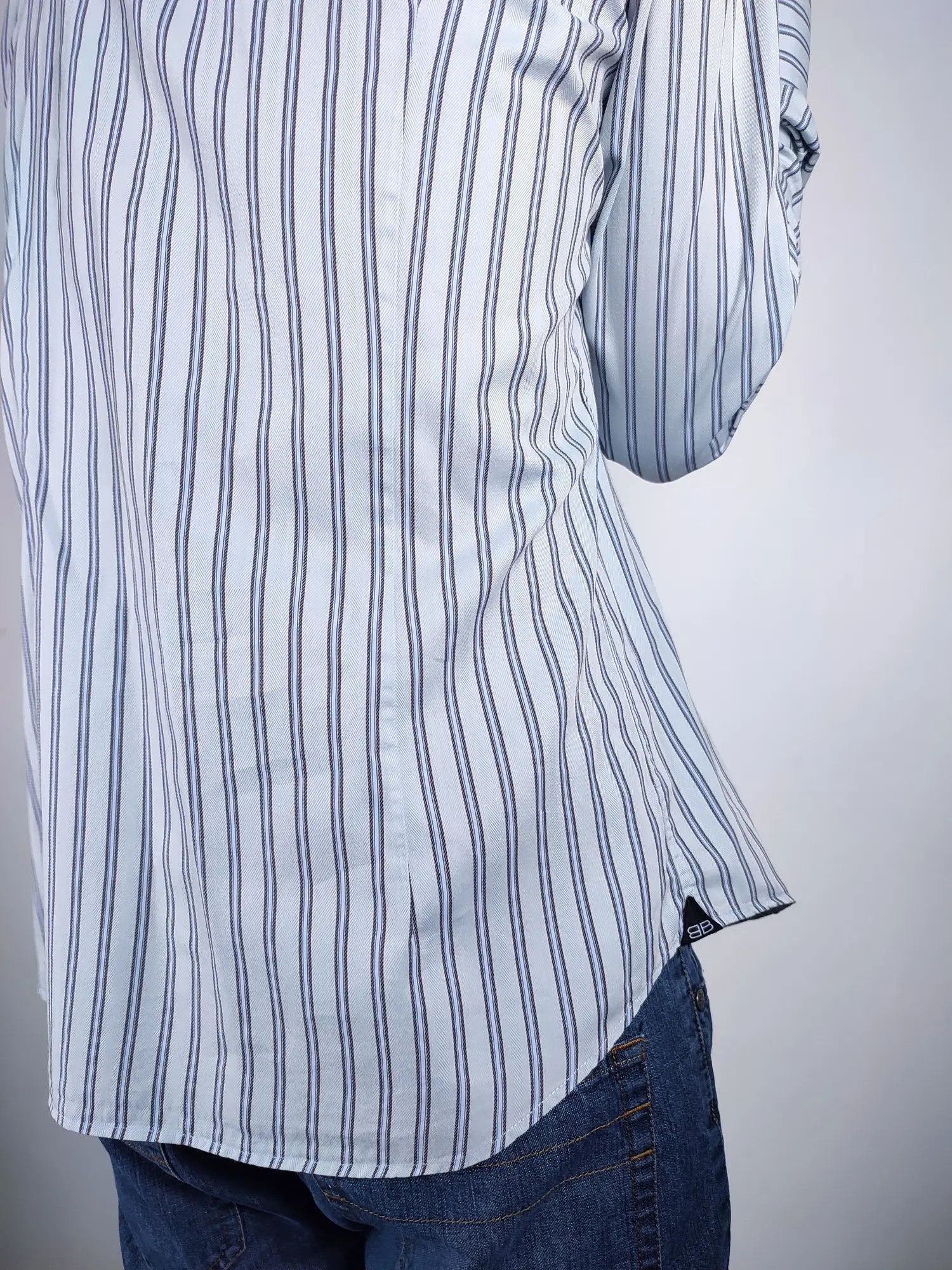 Balenciaga Balenciaga BB logo stripe vintage shirt Size US L / EU 52-54 / 3 - 15 Thumbnail