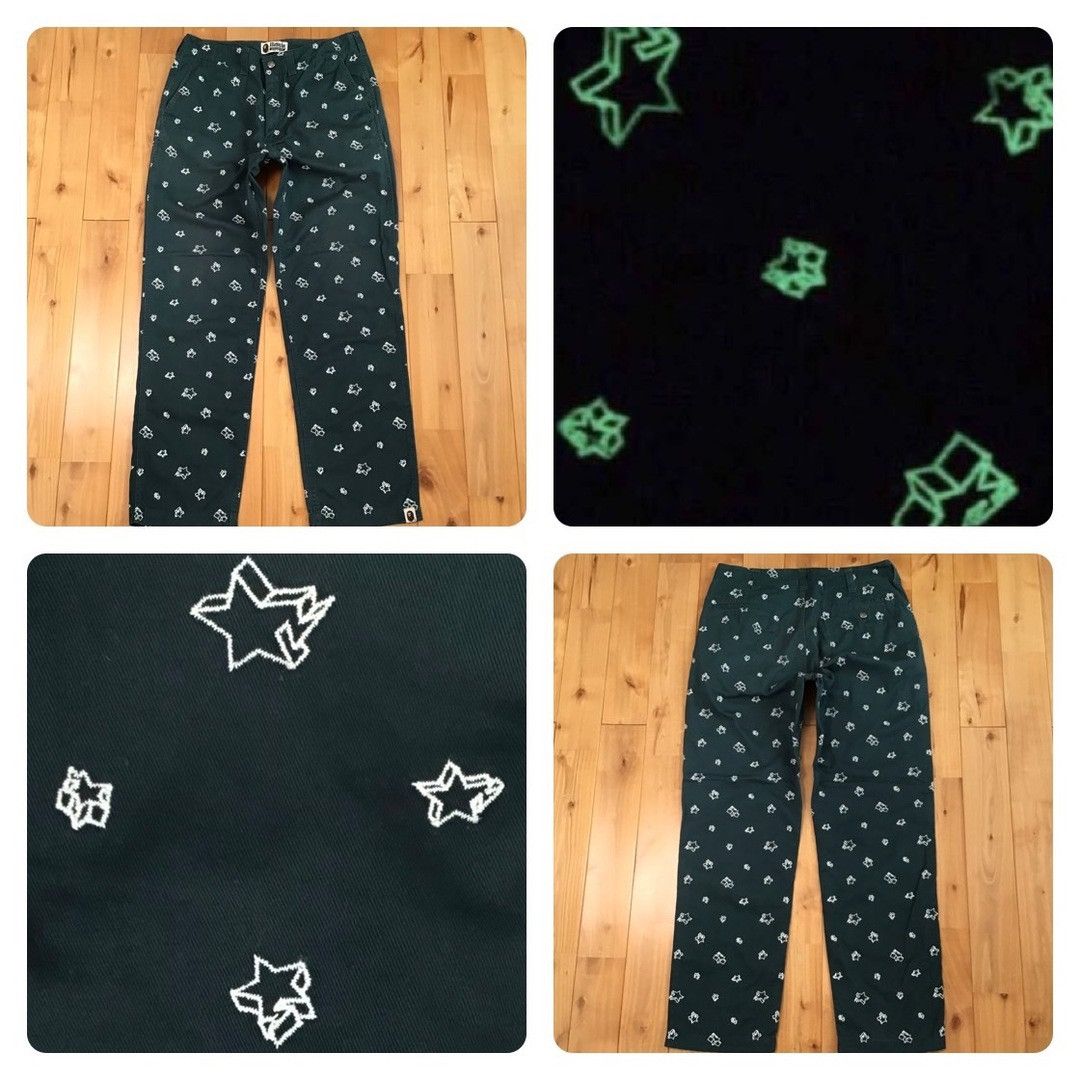 Bape 💫Glow in the dark💫 BAPE STA embroidered pants NIGO ★size S Size US 30 / EU 46 - 1 Thumbnail