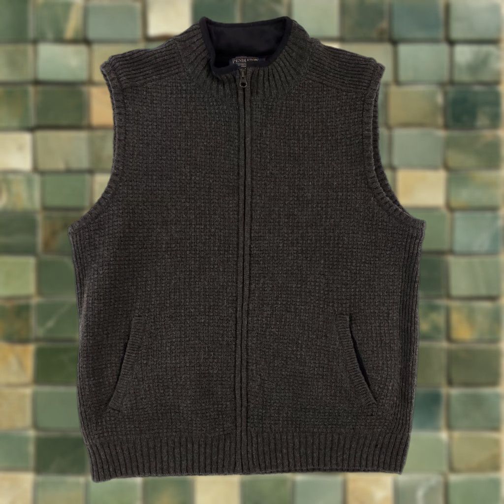 Pendleton Pendleton 100% Shetland Wool Full Zip Sweater Vest Green Mens L Size US L / EU 52-54 / 3 - 1 Thumbnail