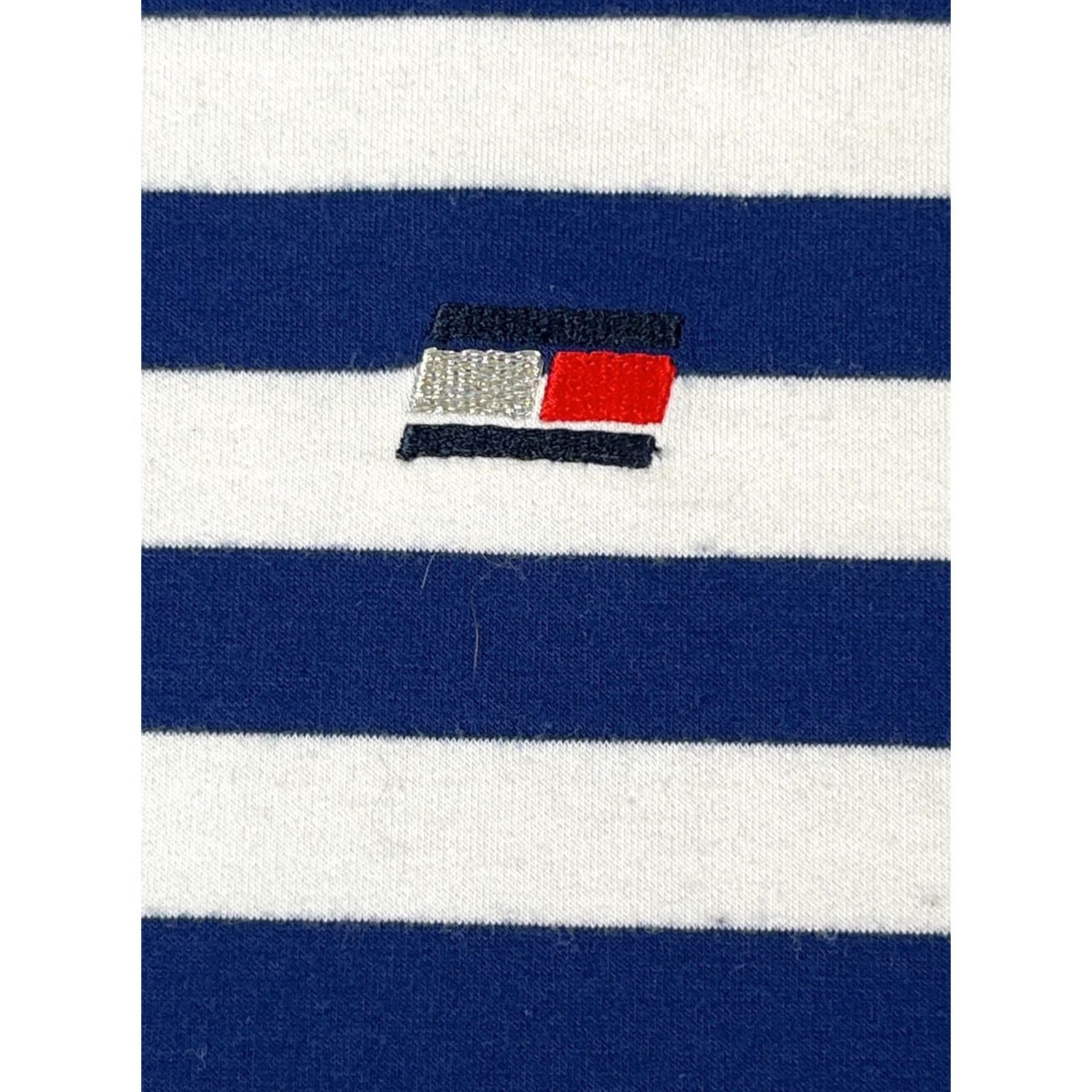 Tommy Hilfiger Tommy Hilfiger Sport Shirt Womens L Blue White Stripe Short Sleeve Boxy Top Size L / US 10 / IT 46 - 7 Thumbnail