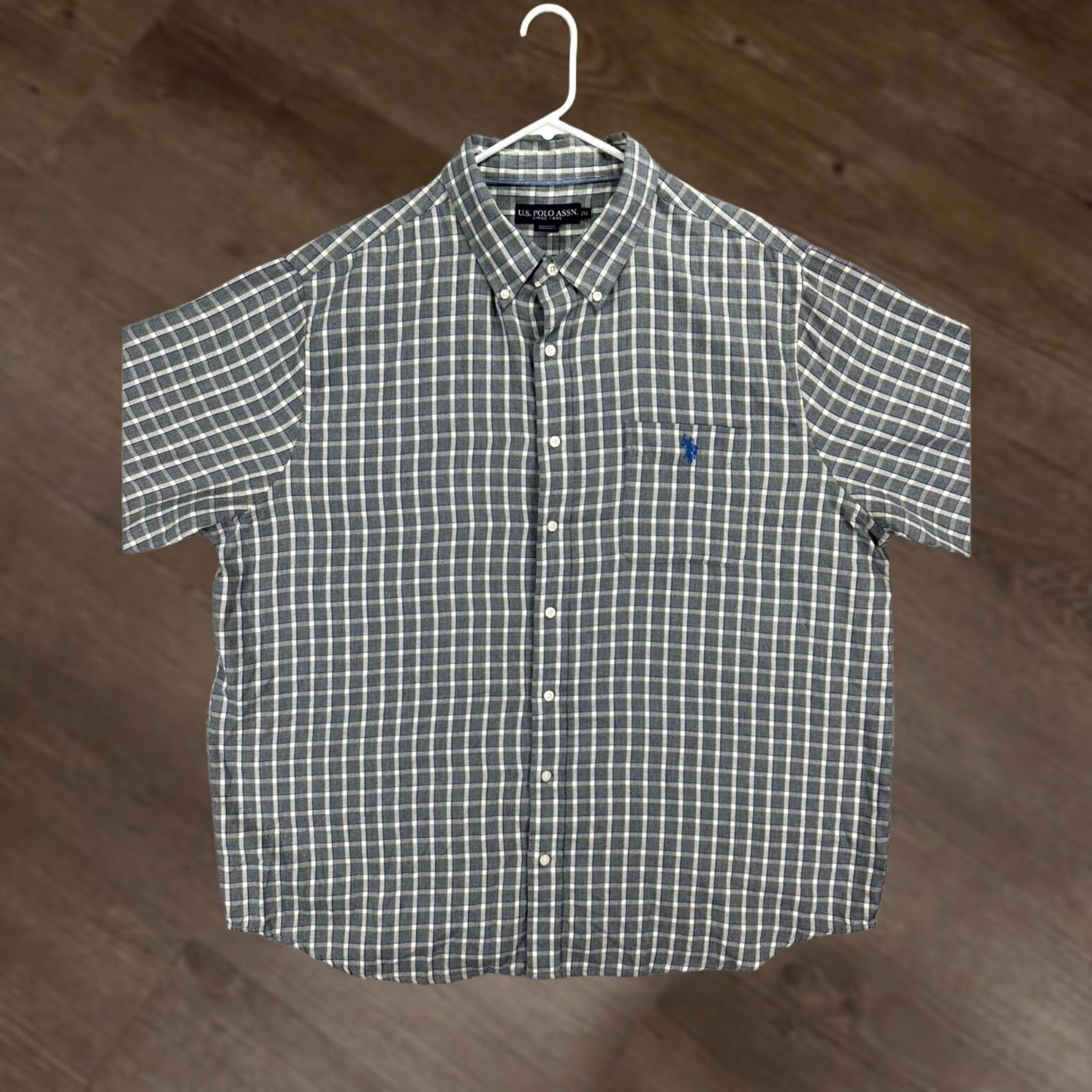 Vintage U.S. Polo Assn Shirt Mens 2XL Grey Windowpane Check Plaid Button-Down Shirt NEW Size US XXL / EU 58 / 5 - 1 Thumbnail