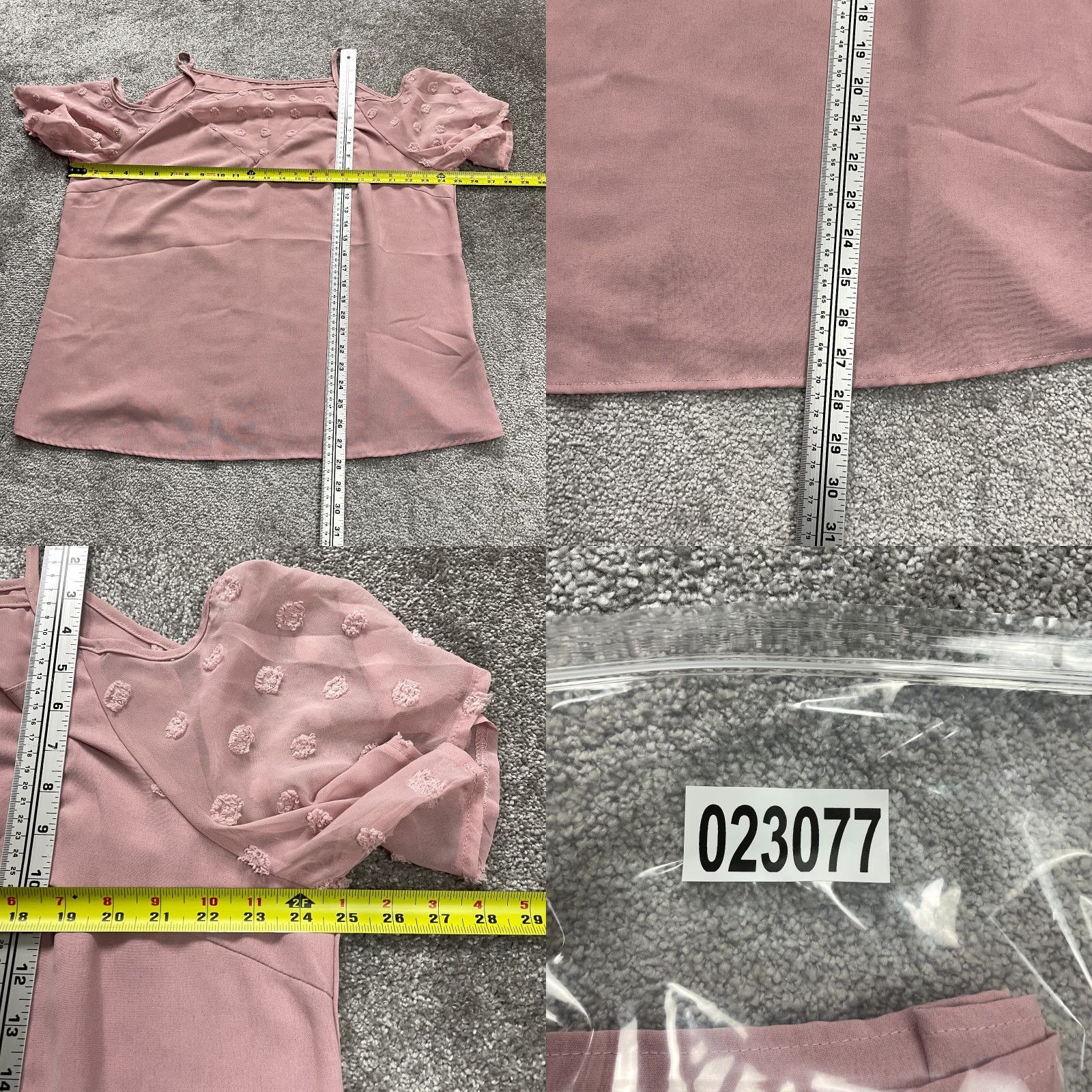 Shein SheIn Blouse Shirt Womens 2XL Pink Chiffon Cold Shoulder Short Sleeve - Lightweight, Casual, Breathable, Regular Fit Size XXL / US 16-18 / IT 52-54 - 8 Thumbnail