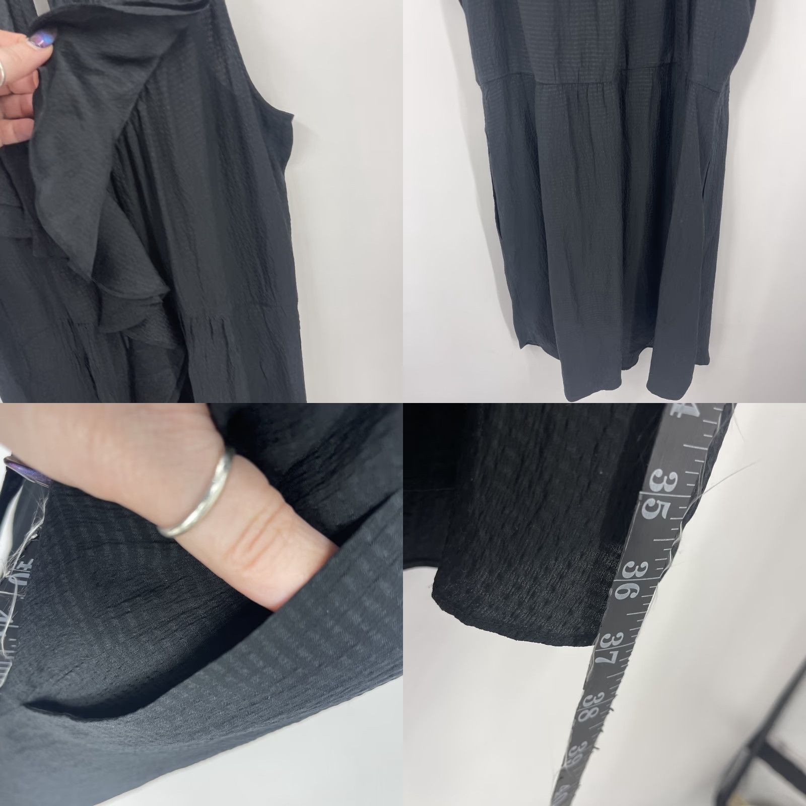 Rebecca Taylor Vintage Rebecca Taylor Women's Sleeveless Silk Ruffle Tank Dress Black 6 Casual 90s Size M / US 6-8 / IT 42-44 - 8 Thumbnail
