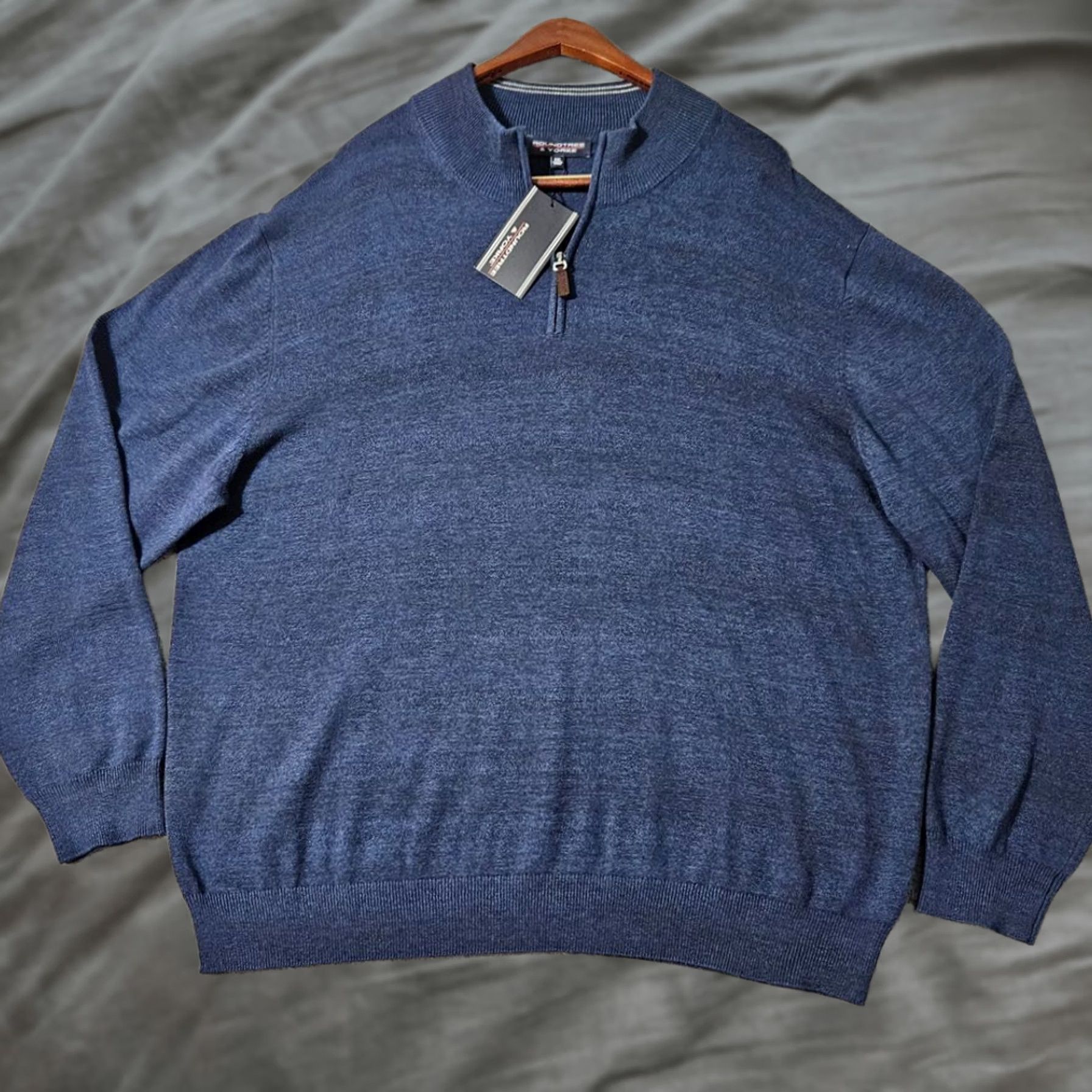 Roundtree & Yorke NWT Roundtree & Yorke Pullover Sweater 1/4 Zip Blue Jumper Size 2XL XXL Mens Size US XXL / EU 58 / 5 - 1 Thumbnail