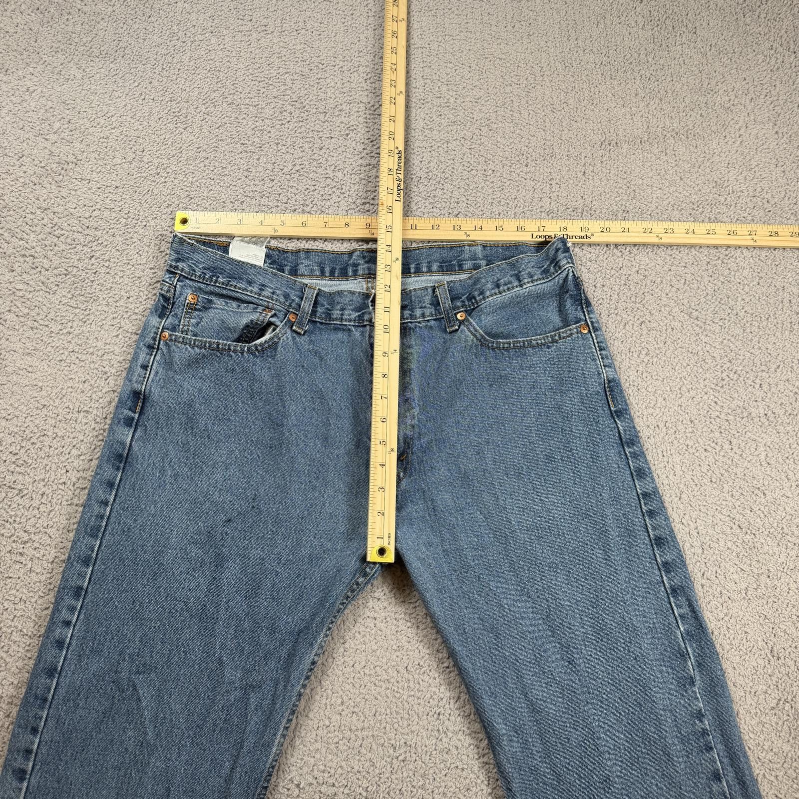 Levi's Levis 505 Jeans Mens 38x34 Blue Straight Leg Medium Wash Size US 38 / EU 54 - 3 Thumbnail