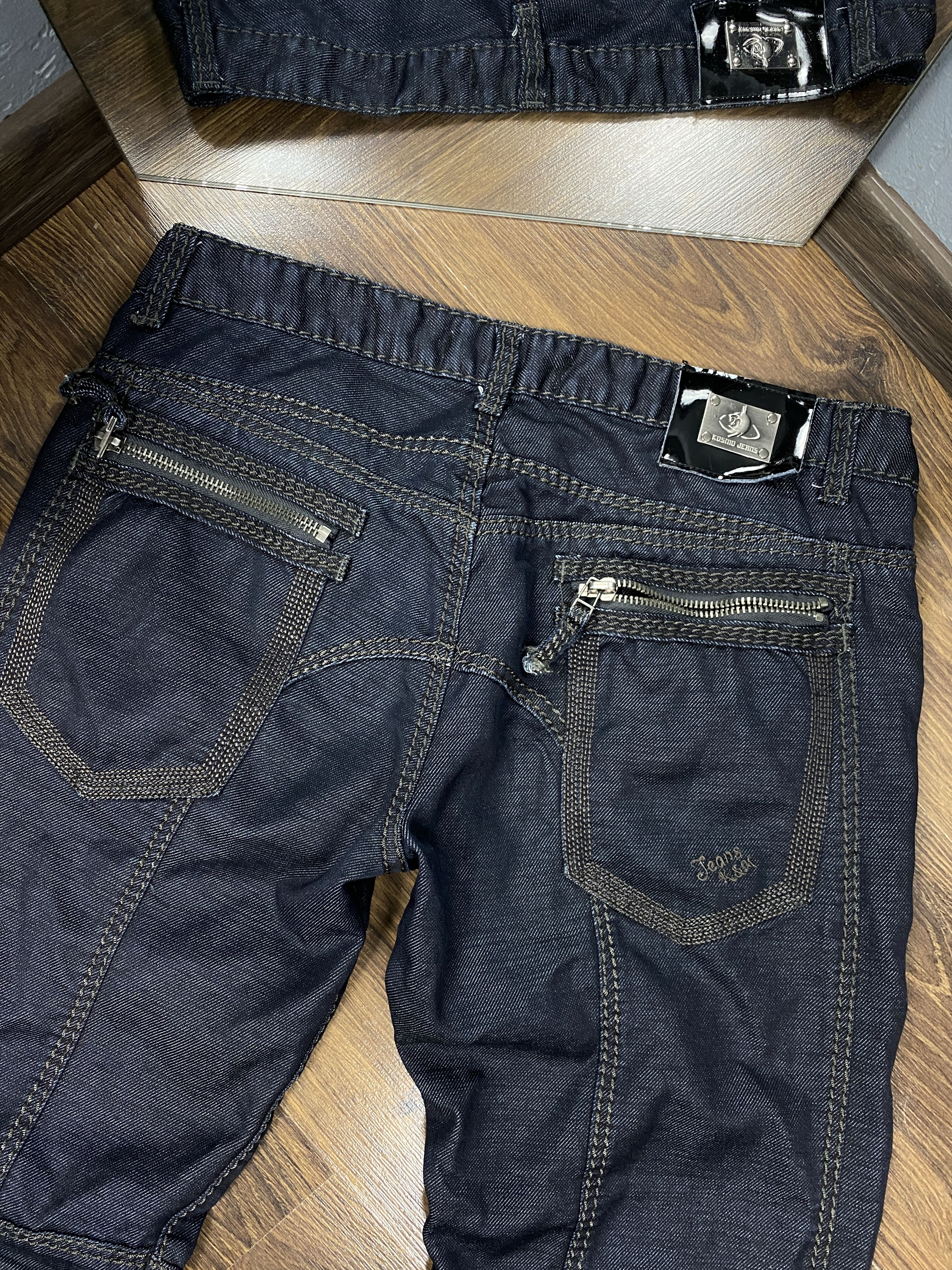 Japanese Brand K&M Kosmo Lupo Vintage Mini Logo Jeans Denim Pants Size US 34 / EU 50 - 7 Thumbnail