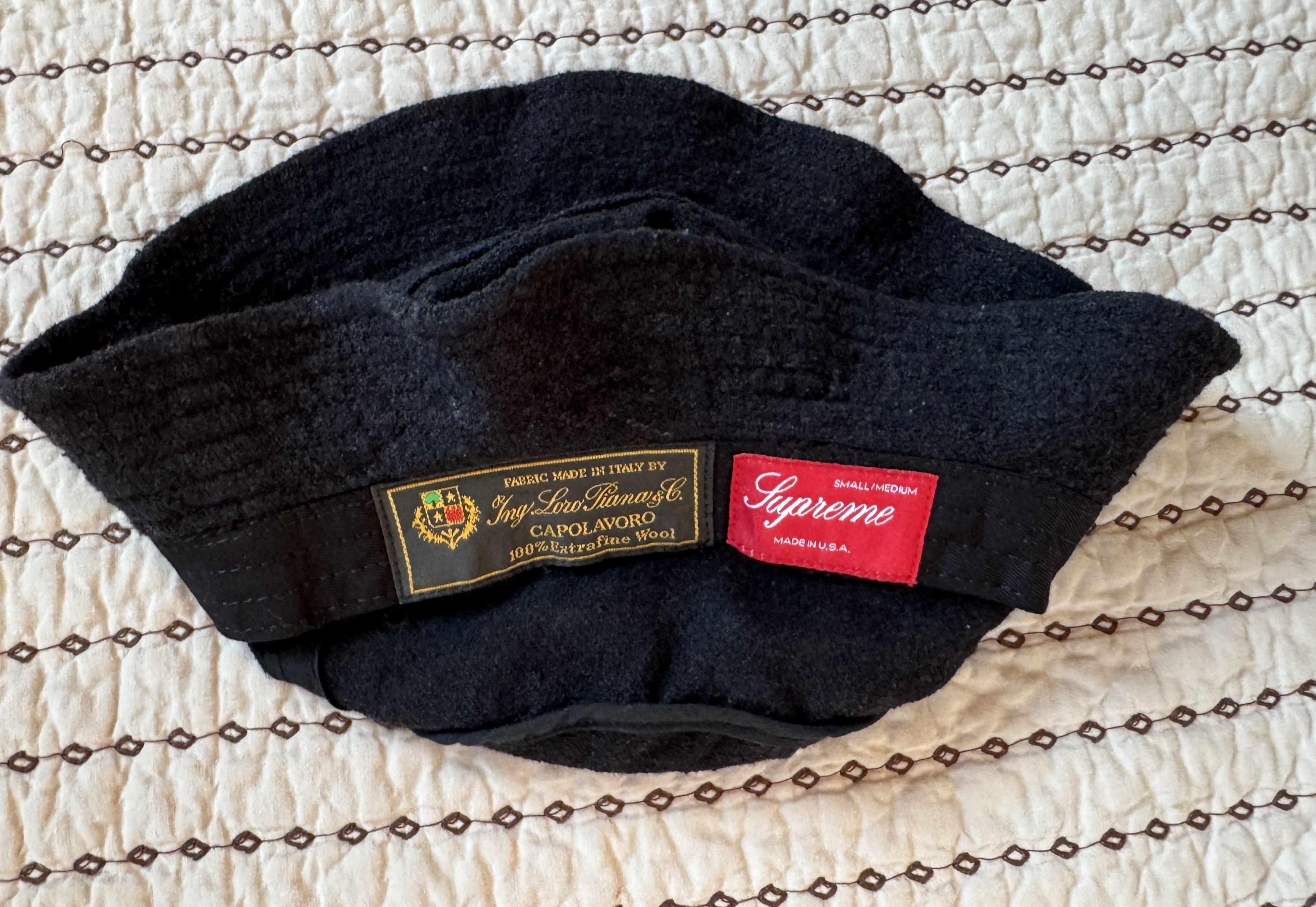 Supreme SUPREME X LORO PIANA TERRY CRUSHER HAT BLACK SMALL/MEDIUM Size ONE SIZE - 4 Thumbnail