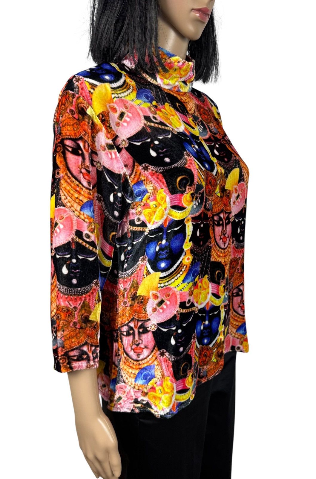 Manish Arora Manish Arora Printed Blouse 100% Silk Mock Neck India size L Size L / US 10 / IT 46 - 3 Thumbnail