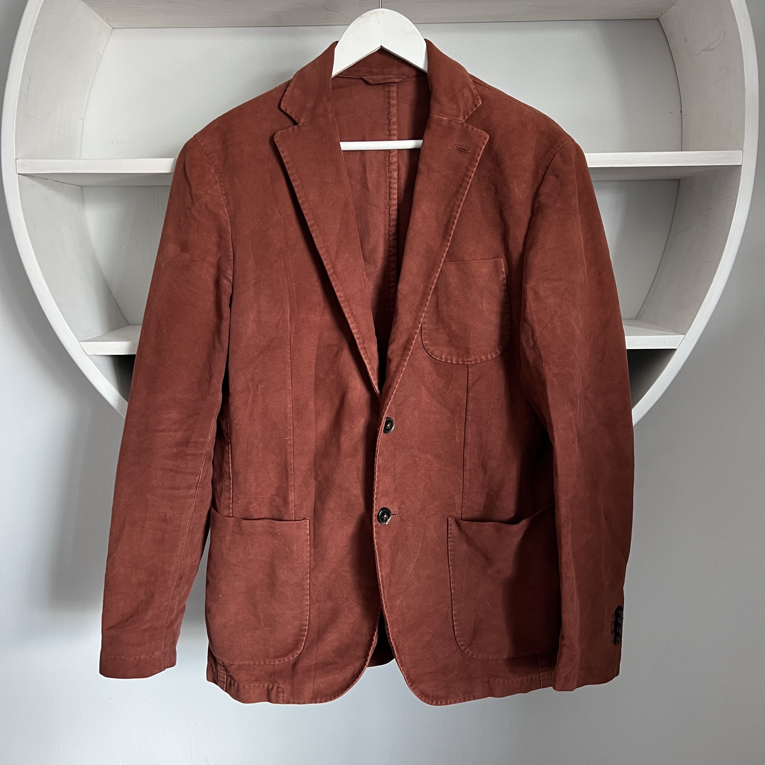 Luigi Bianchi Men's L.B.M 1911 Cotton Casual Red Blazer Jacket Size 46R - 1 Thumbnail
