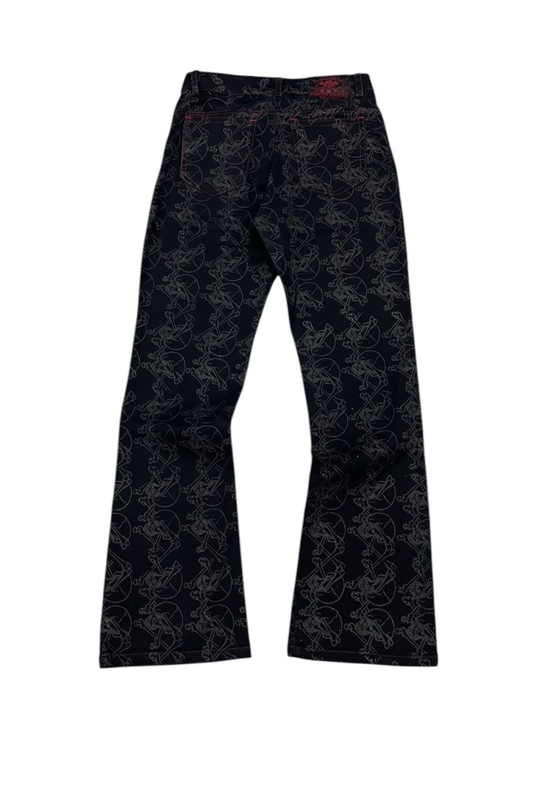 Hysteric Glamour × If Six Was Nine × Japanese Brand H.naoto Anarchy Skull Monogram Flare Pants Size US 28 / EU 44 - 3 Thumbnail