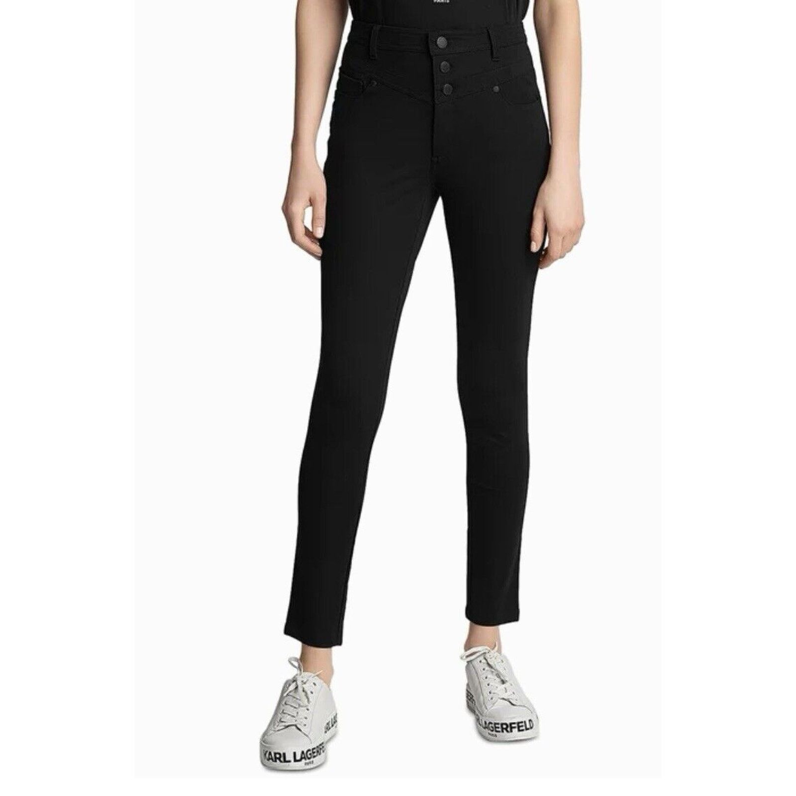 Karl Lagerfeld Karl Lagerfeld Paris Mid Rise Skinny Pants Black Size 12 Size 34" / US 12 / IT 48 - 1 Thumbnail