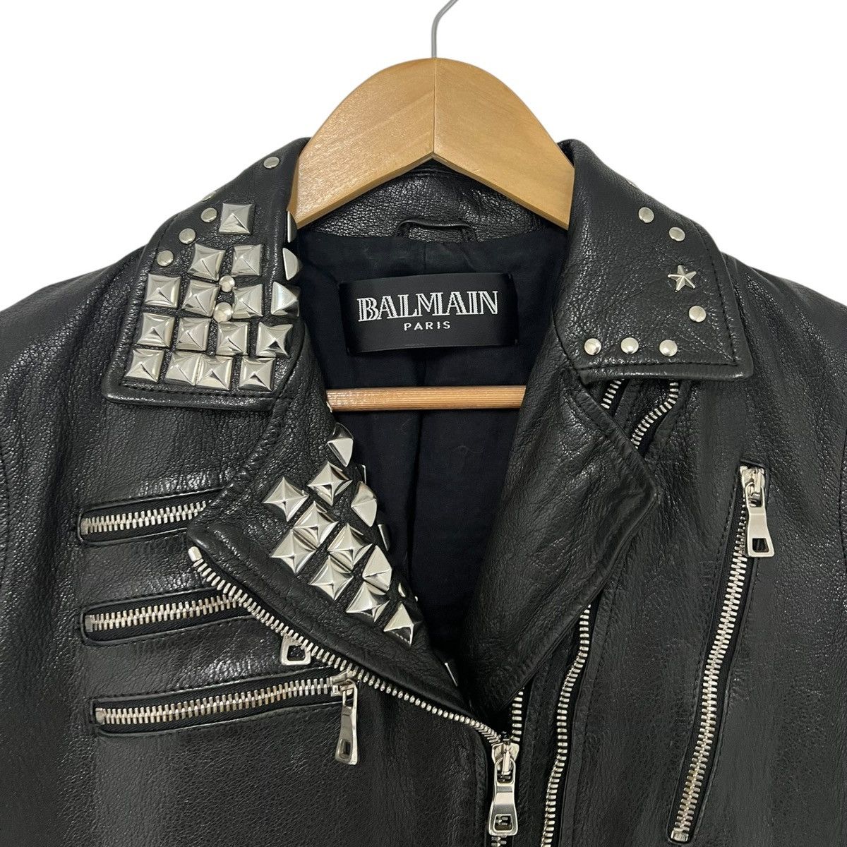 Balmain Balmain studded leather jacket Size S / US 4 / IT 40 - 2 Thumbnail