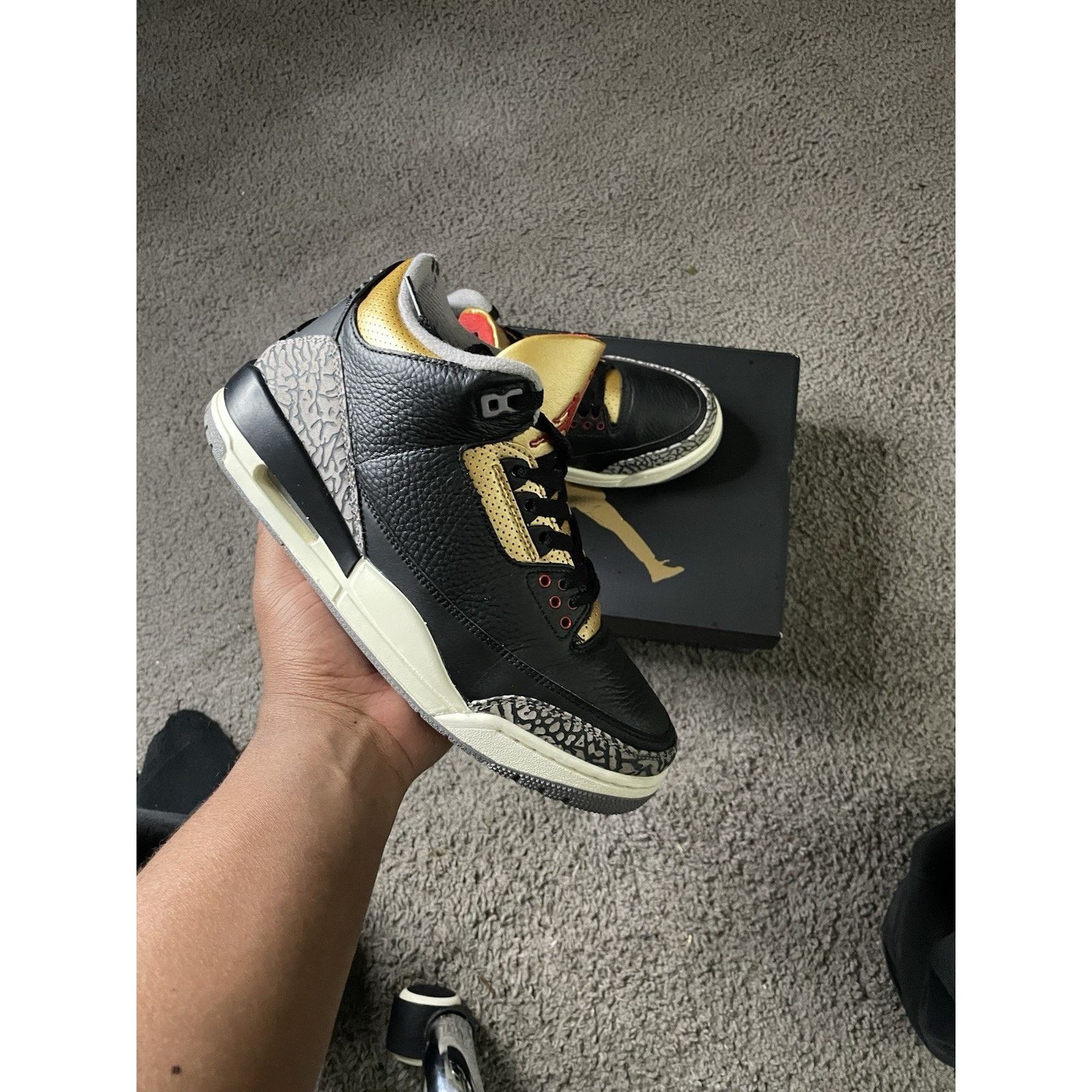 Jordan Brand Size 8.5M - Air Jordan 3 Retro Black Gold 2022 Womens 10 Size US 8.5 / EU 41-42 - 1 Thumbnail