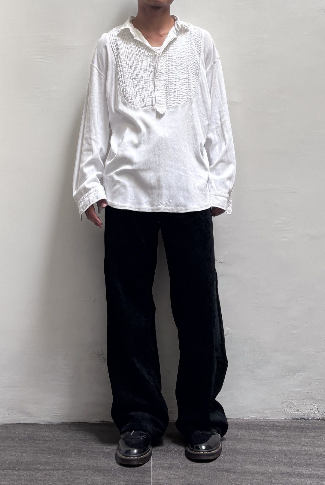 Issey Miyake FREE TAX! Half Buttoned Pleated Ls Shirt Size US L / EU 52-54 / 3 - 12 Thumbnail