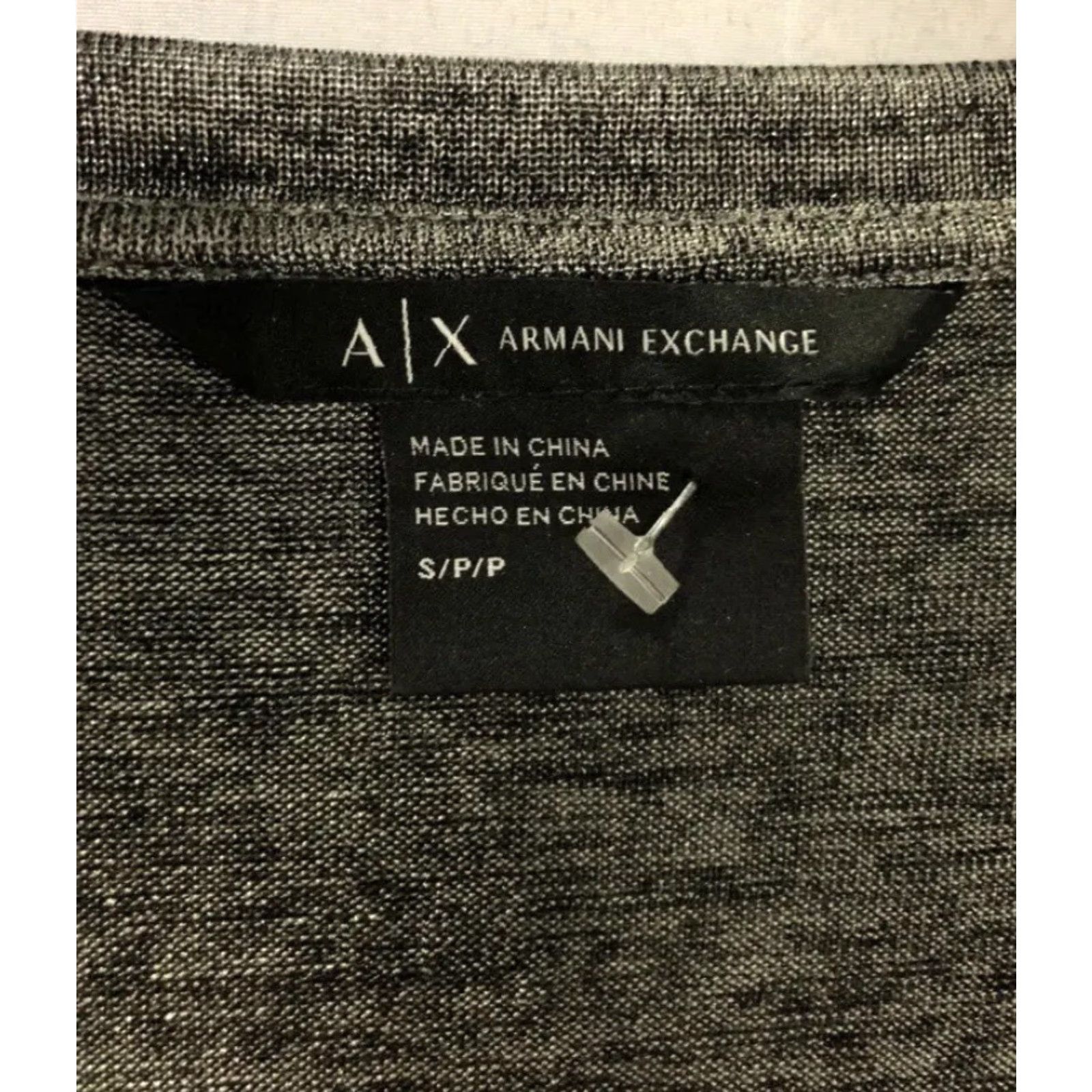 Armani Exchange Armani Exchange Womens Gray Long Sleeve Pullover Blouse T-Shirt Size S Regular Scoop Neck Casual Shawl Sparkle Size S / US 4 / IT 40 - 6 Thumbnail