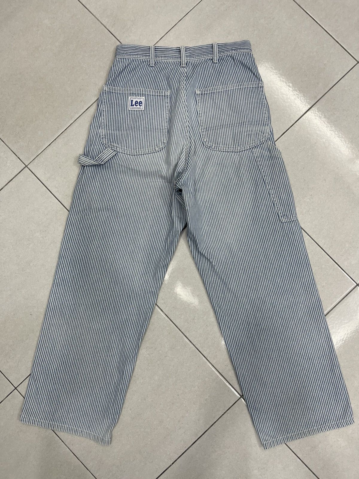 Lee Lee Hickory Stripe Carpenter Pants Union Made Sanforized Size 28" / US 6 / IT 42 - 10 Thumbnail