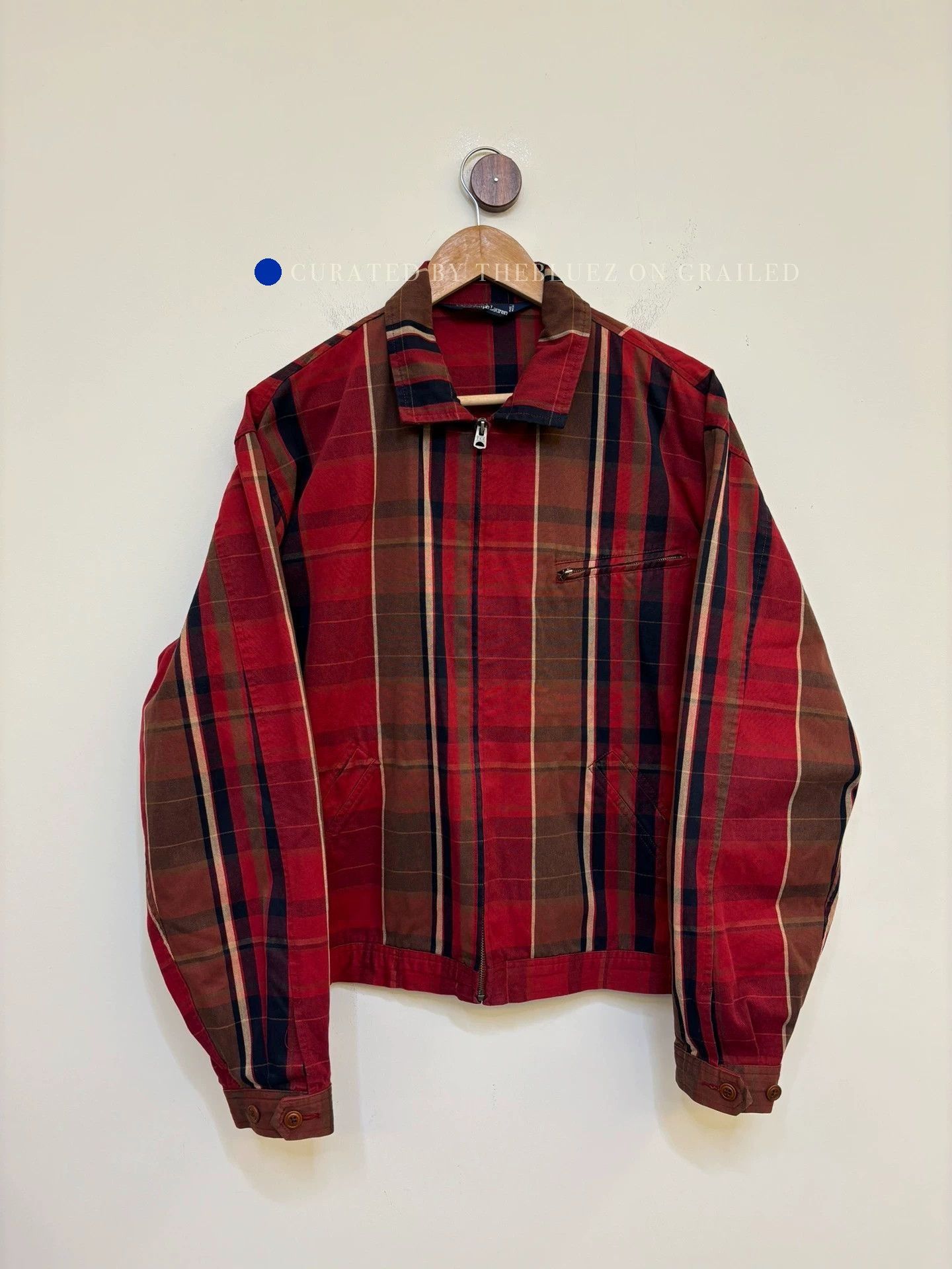 Polo Ralph Lauren Red Plaid Zip-Front Light Jacket Size M Size US M / EU 48-50 / 2 - 1 Thumbnail