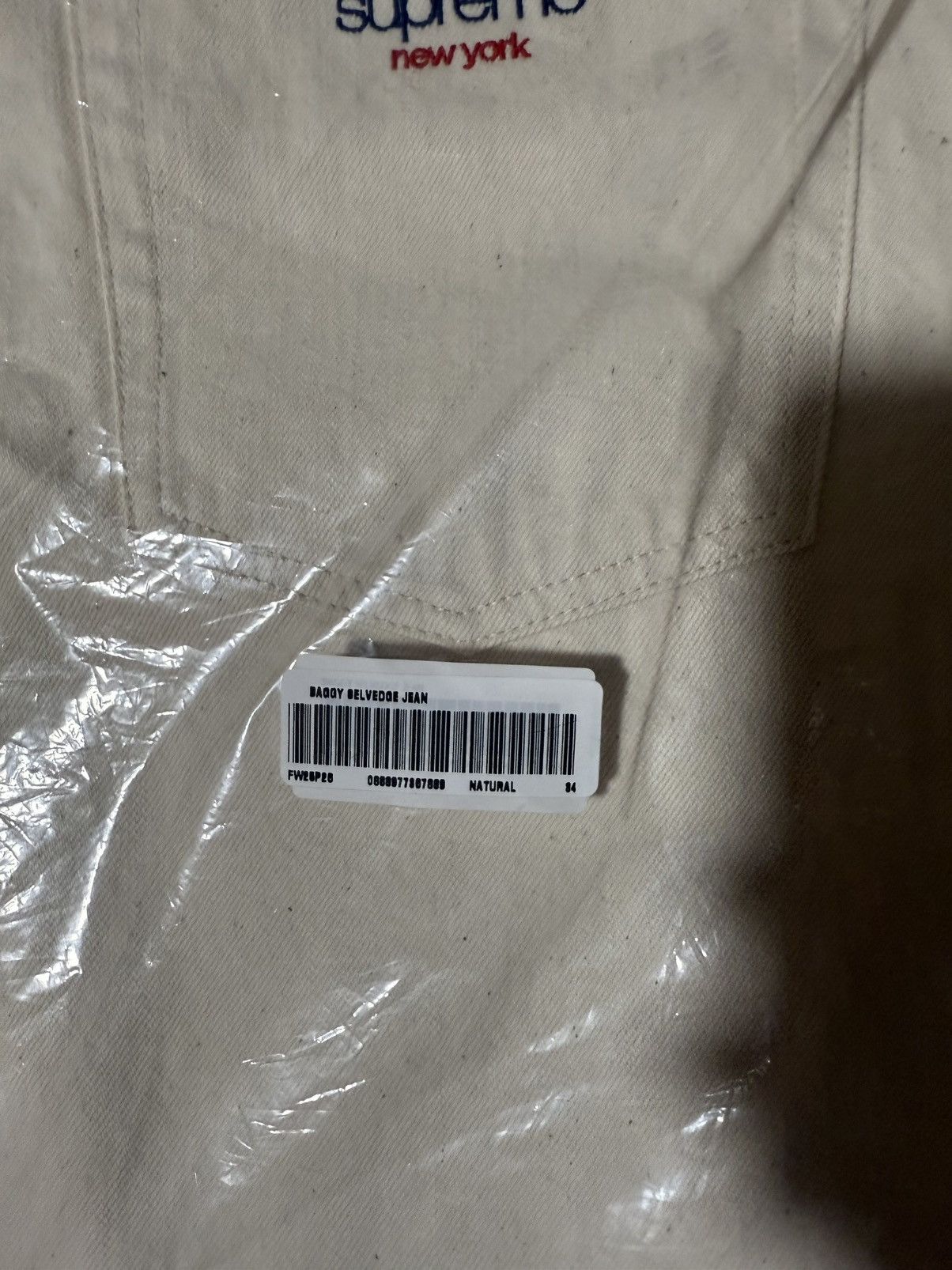 Supreme Supreme BAGGY SELVEDGE JEAN Size 34 Natural Denim SS25 Size US 34 / EU 50 - 5 Thumbnail