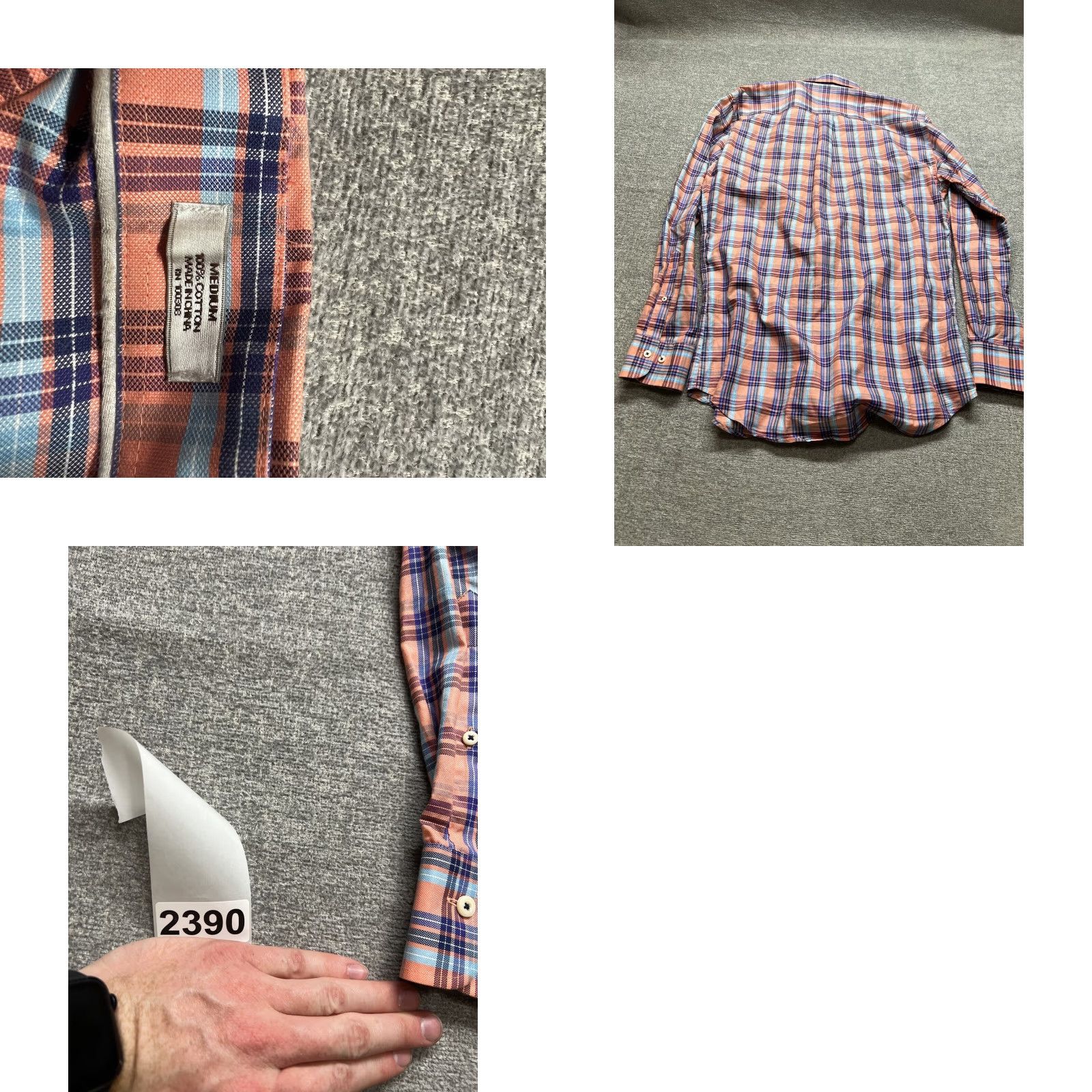 Peter Millar Peter Millar Shirt Mens Medium Button-Down Plaid Long Sleeve Cotton Size US M / EU 48-50 / 2 - 8 Thumbnail