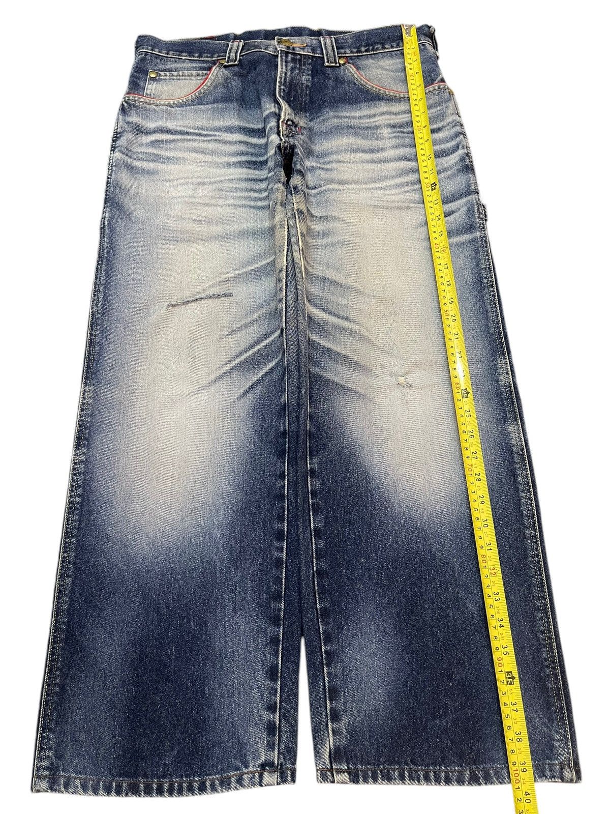 Edwin Y2K Japan Edwin Carpenter Buckle Faded Wash Wide Leg Baggy Size US 34 / EU 50 - 15 Thumbnail