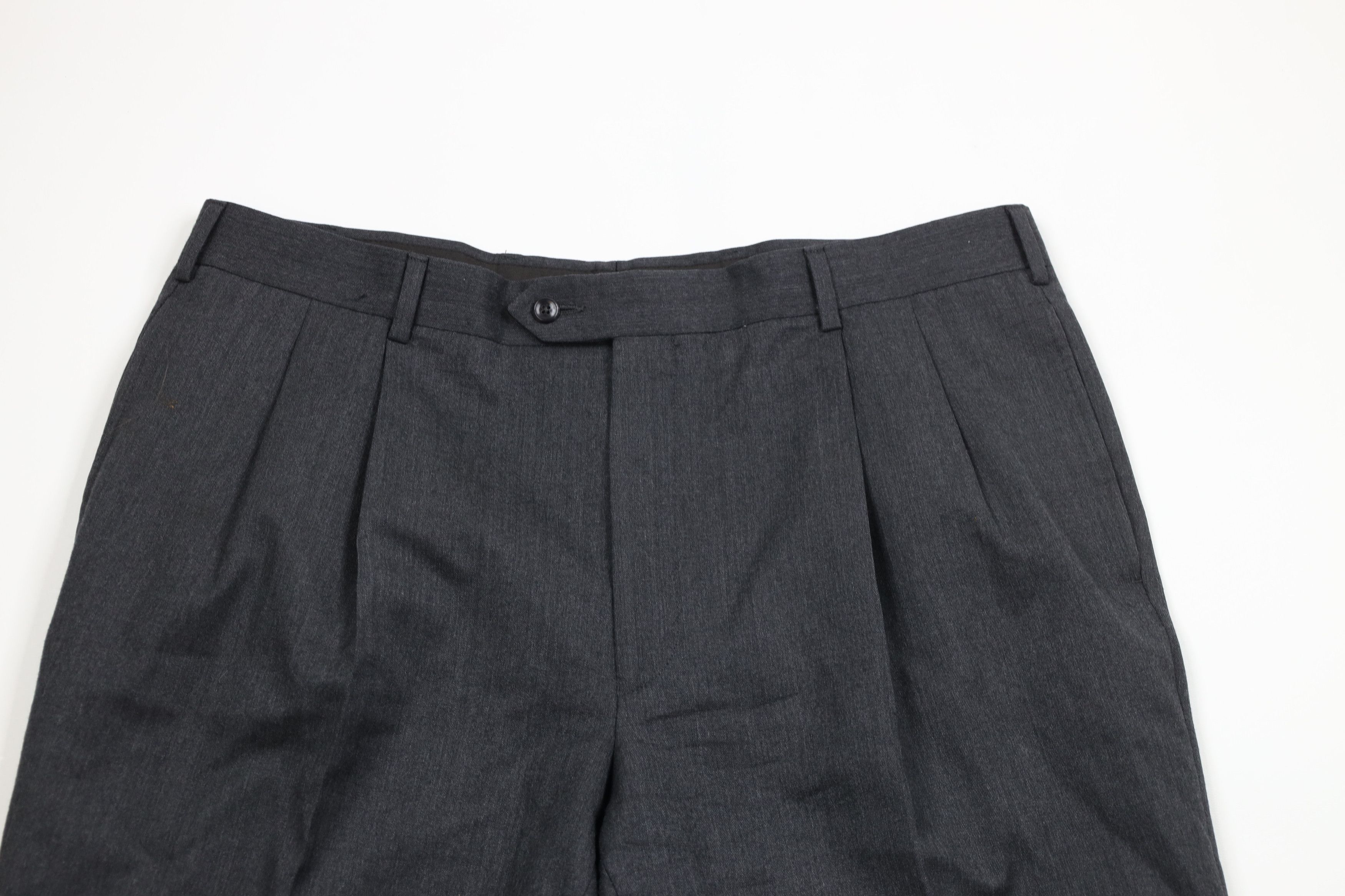 Vintage Vintage 90s Streetwear Cashmere Wide Leg Chino Pants Gray Size US 38 / EU 54 - 2 Thumbnail