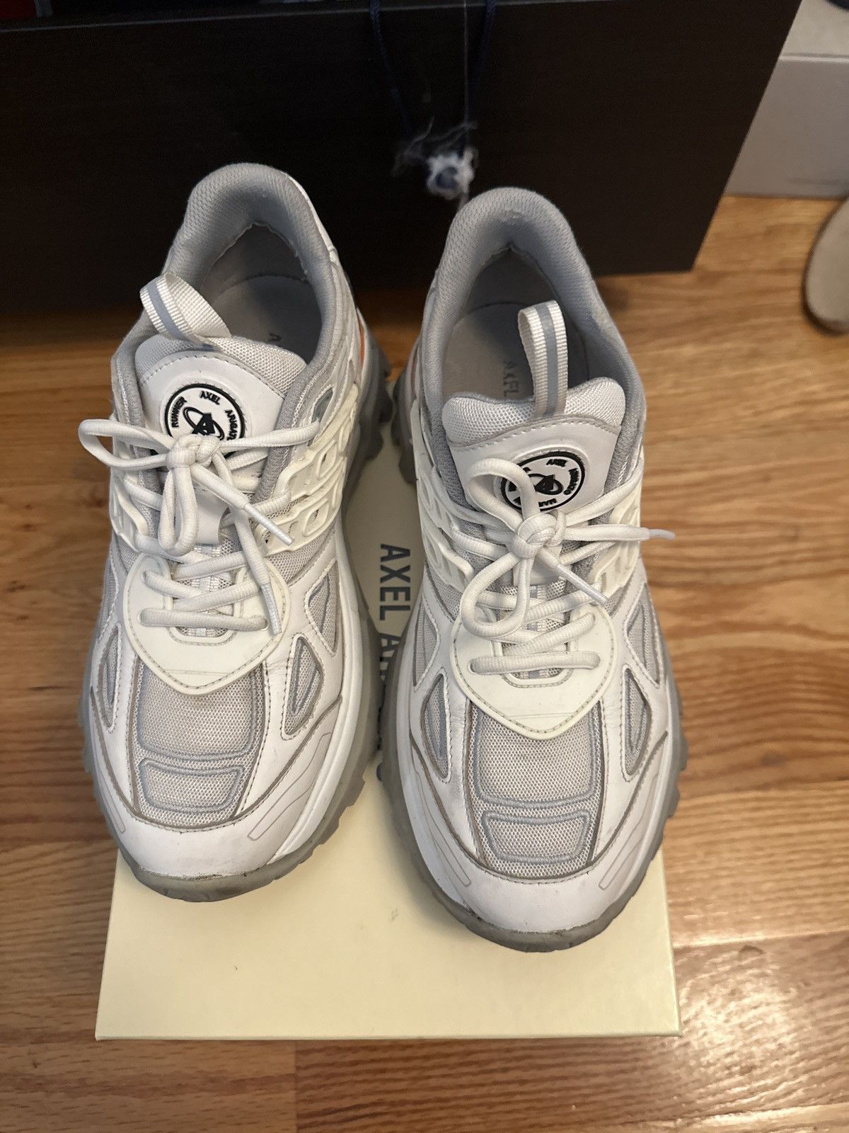 image of Axel Arigato White/ Orange Marathon Shoes, Men's (Size 8)