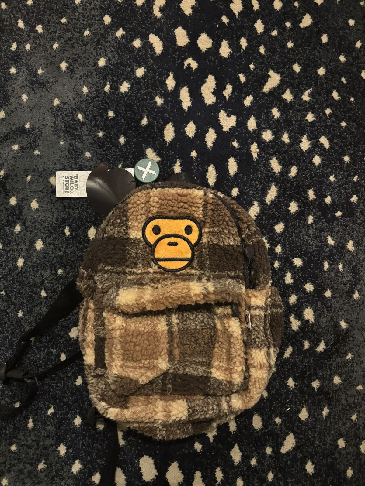 Bape Bape baby milo mini fur check backpack multicolor Size ONE SIZE - 1 Thumbnail
